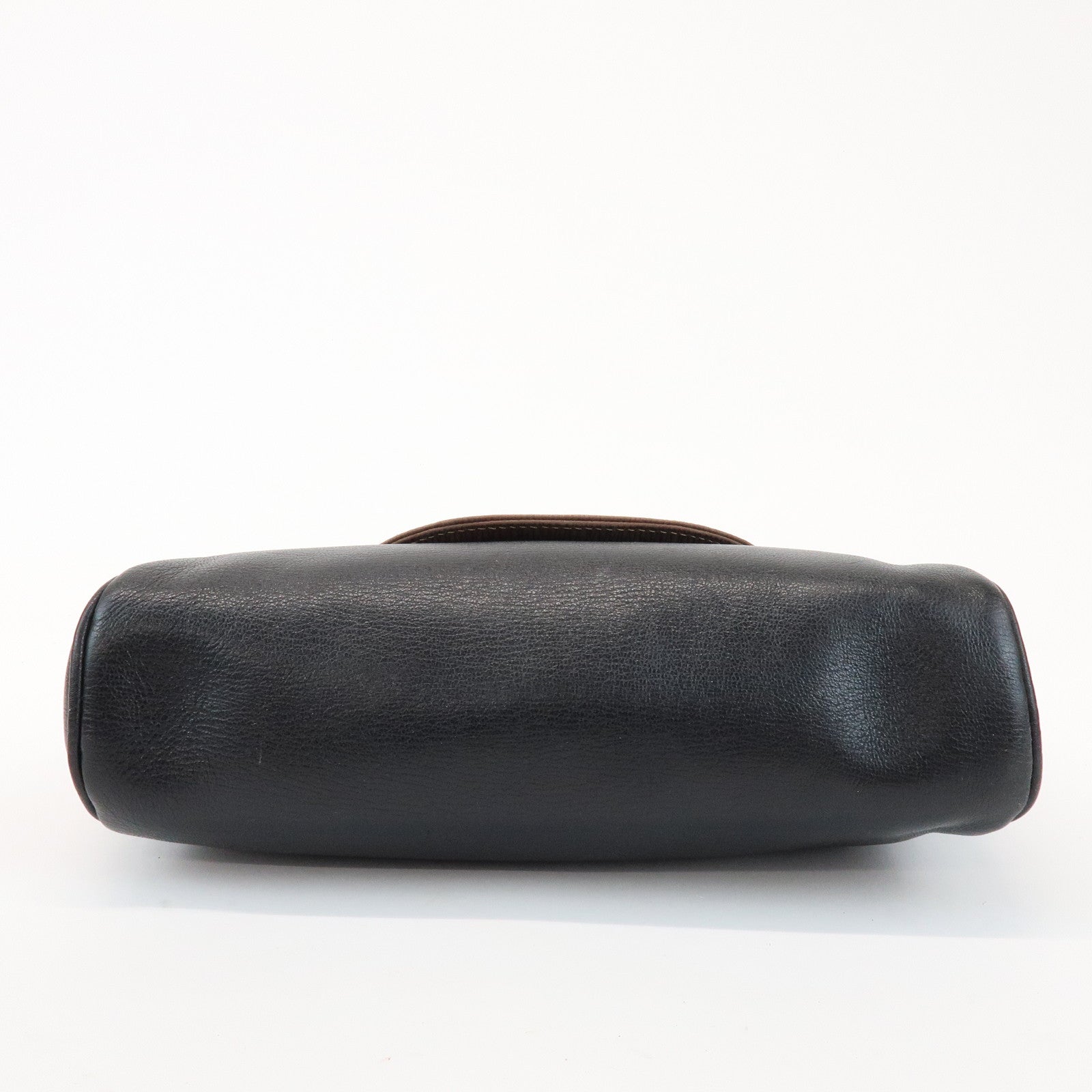 LOEWE Velazquez Logo Leather Clutch Bag Black Brown