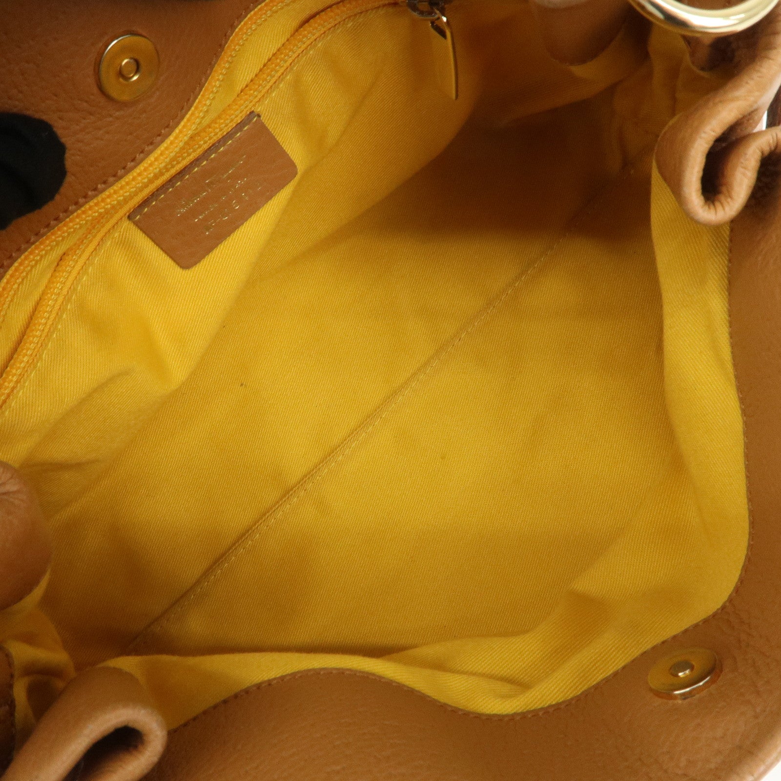 Ferragamo Gancini Leather Shoulder Bag Hand Bag Brown Gold