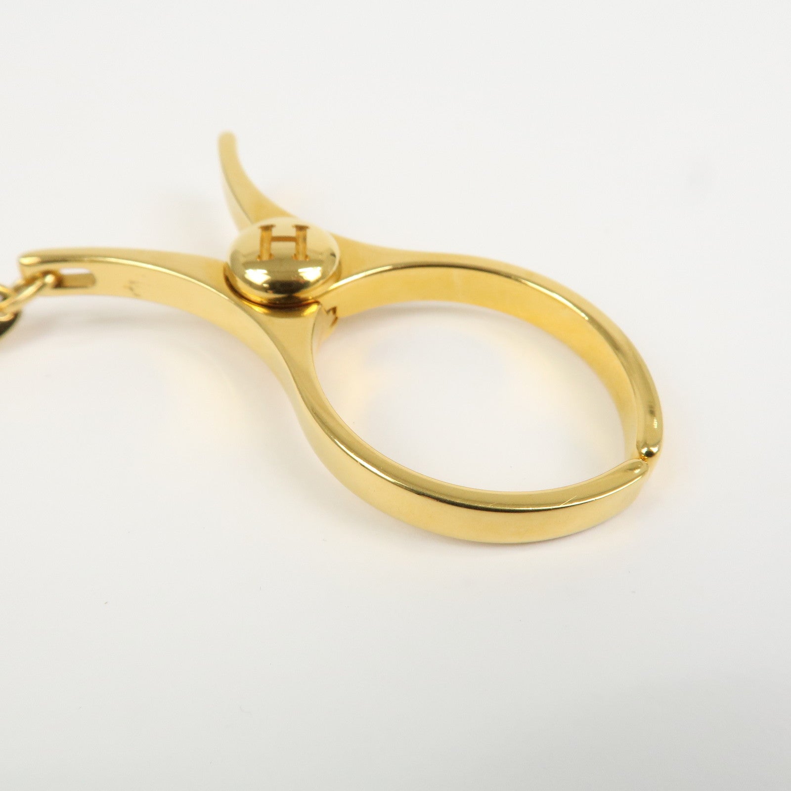 HERMES Filou Metal Glove Clip Glove Holder Gold