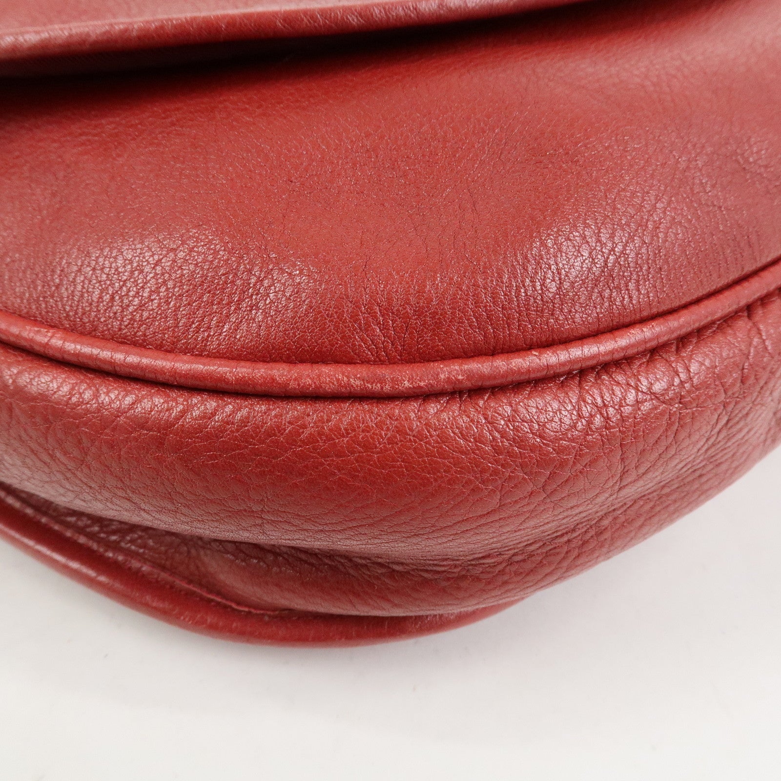 LOEWE Heritage Leather Shoulder Bag Crossbody Bag Red