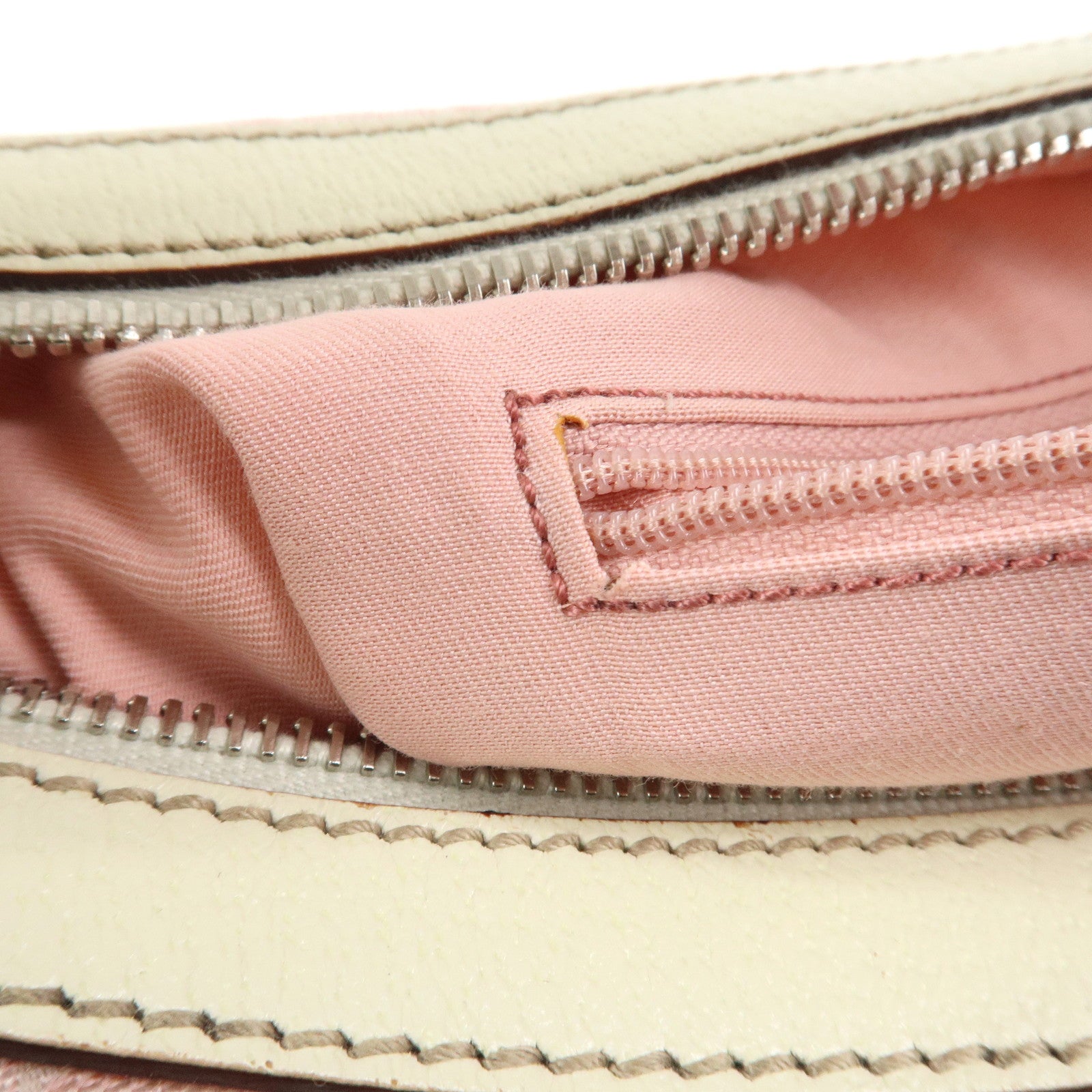 GUCCI Sherry Line GG Canvas Leather Shoulder Bag Pink 145757