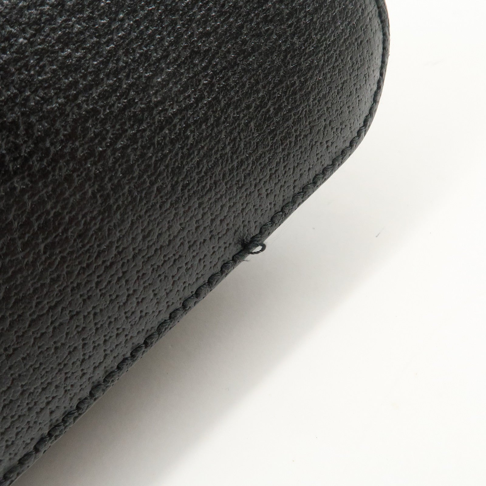 GUCCI GG Canvas Leather Shoulder Bag Hand Bag Black 115003 Used