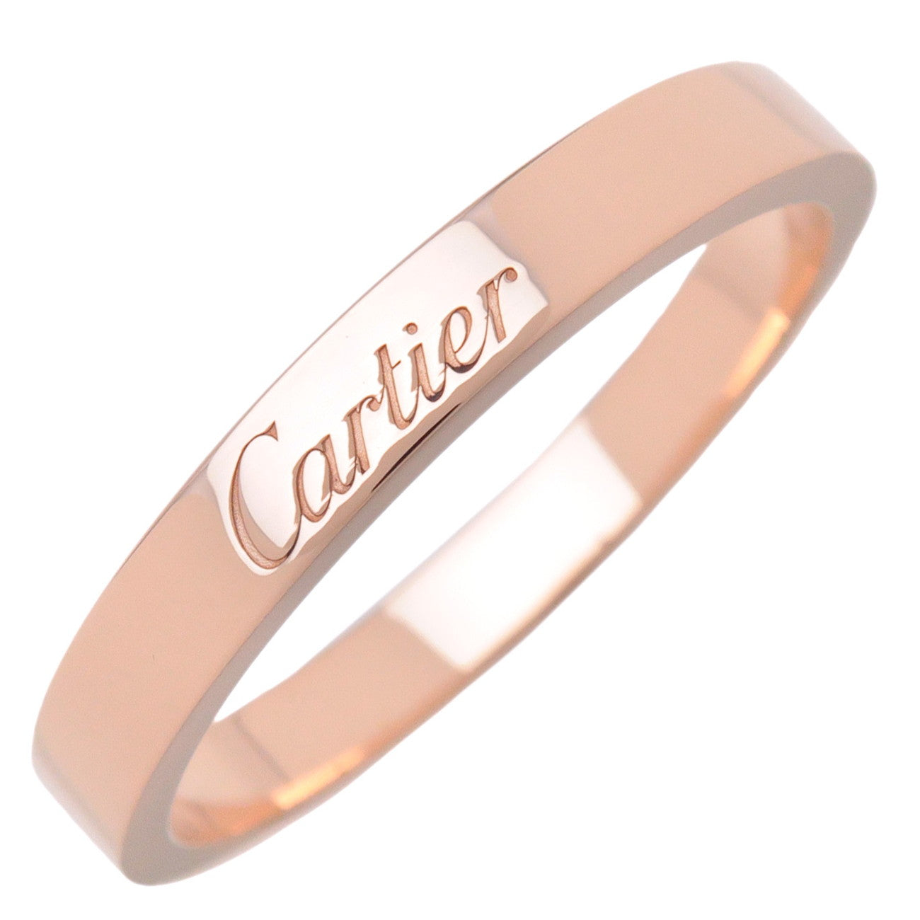 Cartier Engraved Ring K18 750PG Rose Gold US8.5 EU558 HK17