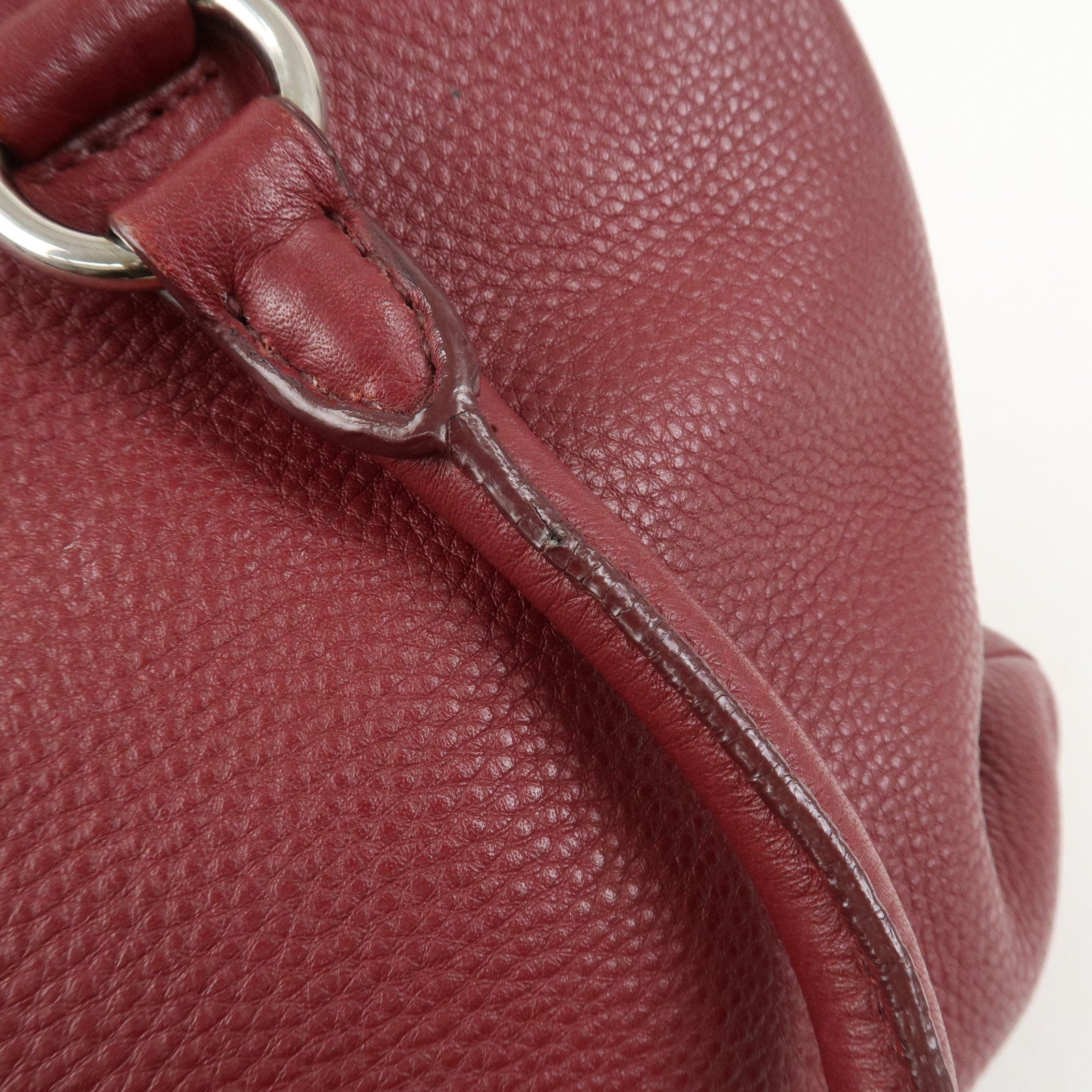 PRADA Triangle Logo 2Way Bag Hand Shoulder Bag Bordeaux 1BA853