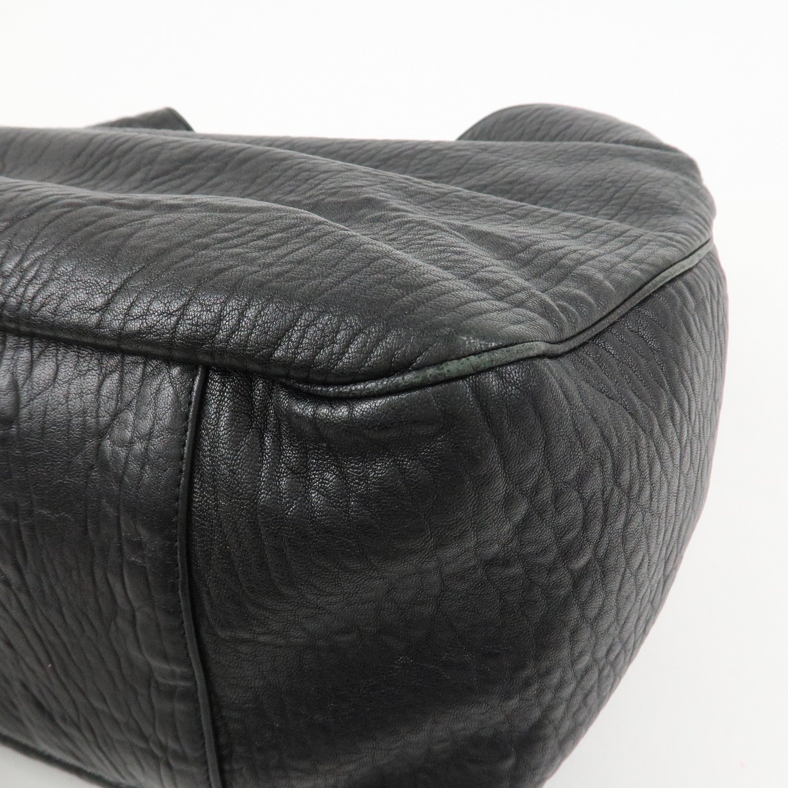 SAINT LAURENT PARIS Leather Shoulder Bag Hand Bag Black 228840
