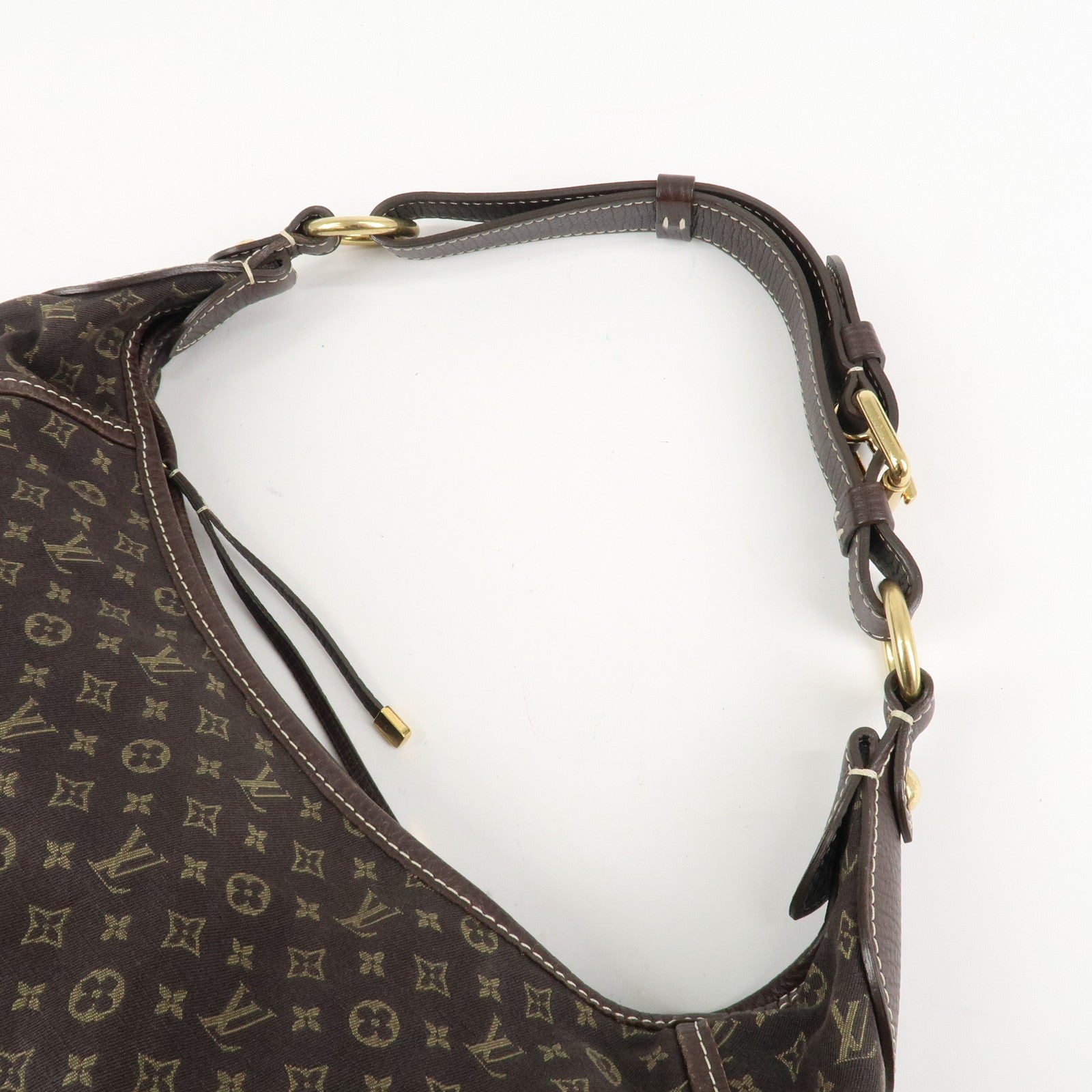 Louis Vuitton Monogram Mini Lin Manon MM Shoulder Bag Ebene M95619 Used