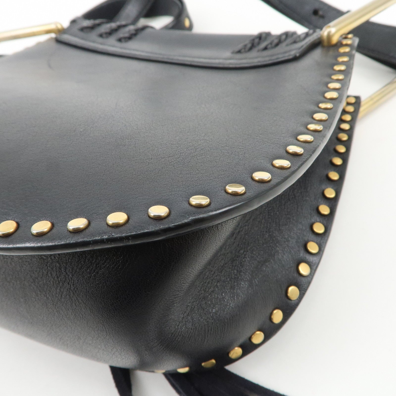 Chloe Hudson SAC'S PORTE EPAU Calf Leather Suede Shoulder Bag Black