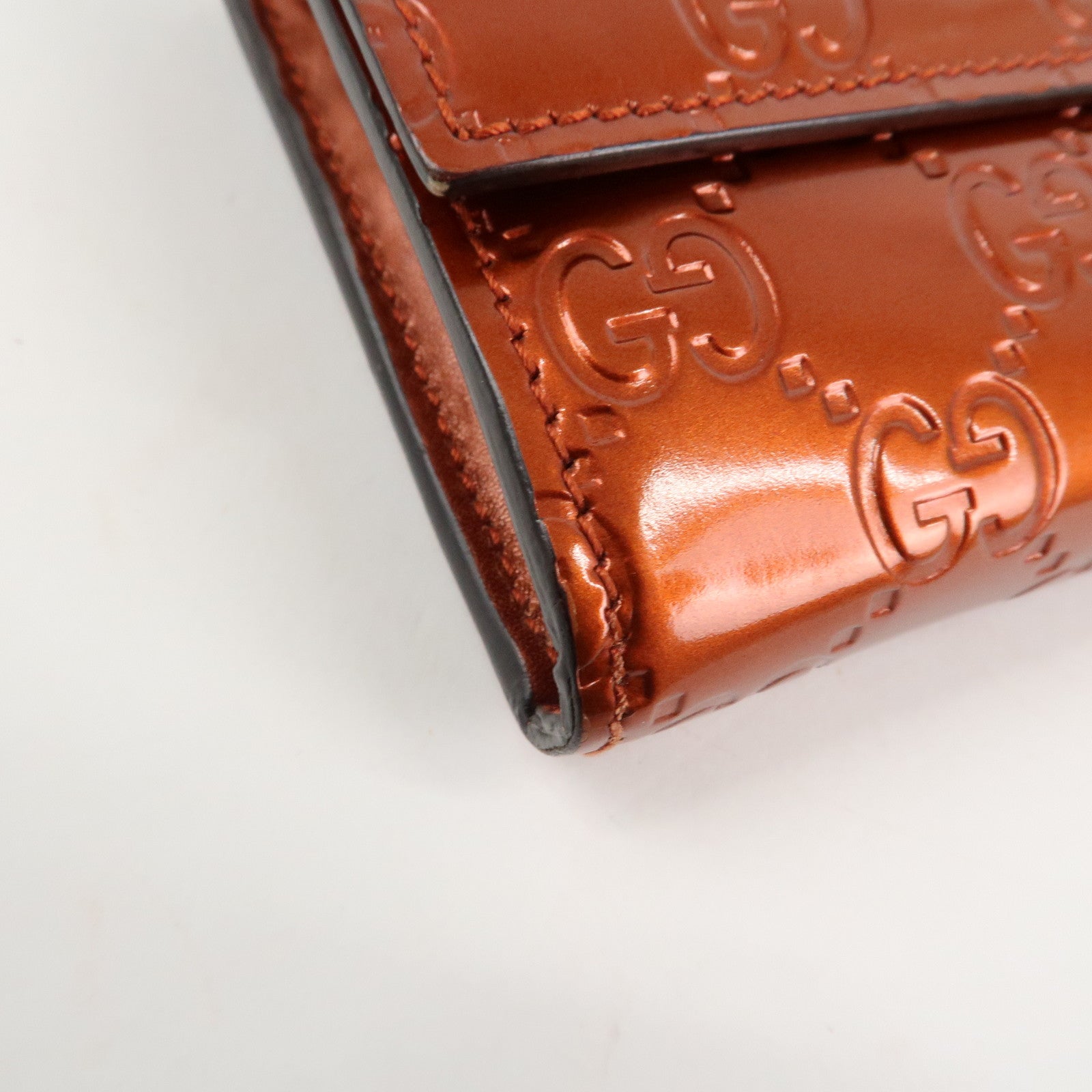 GUCCI Interlocking G Guccissima Lovely Heart Leather Wallet 251861 Used