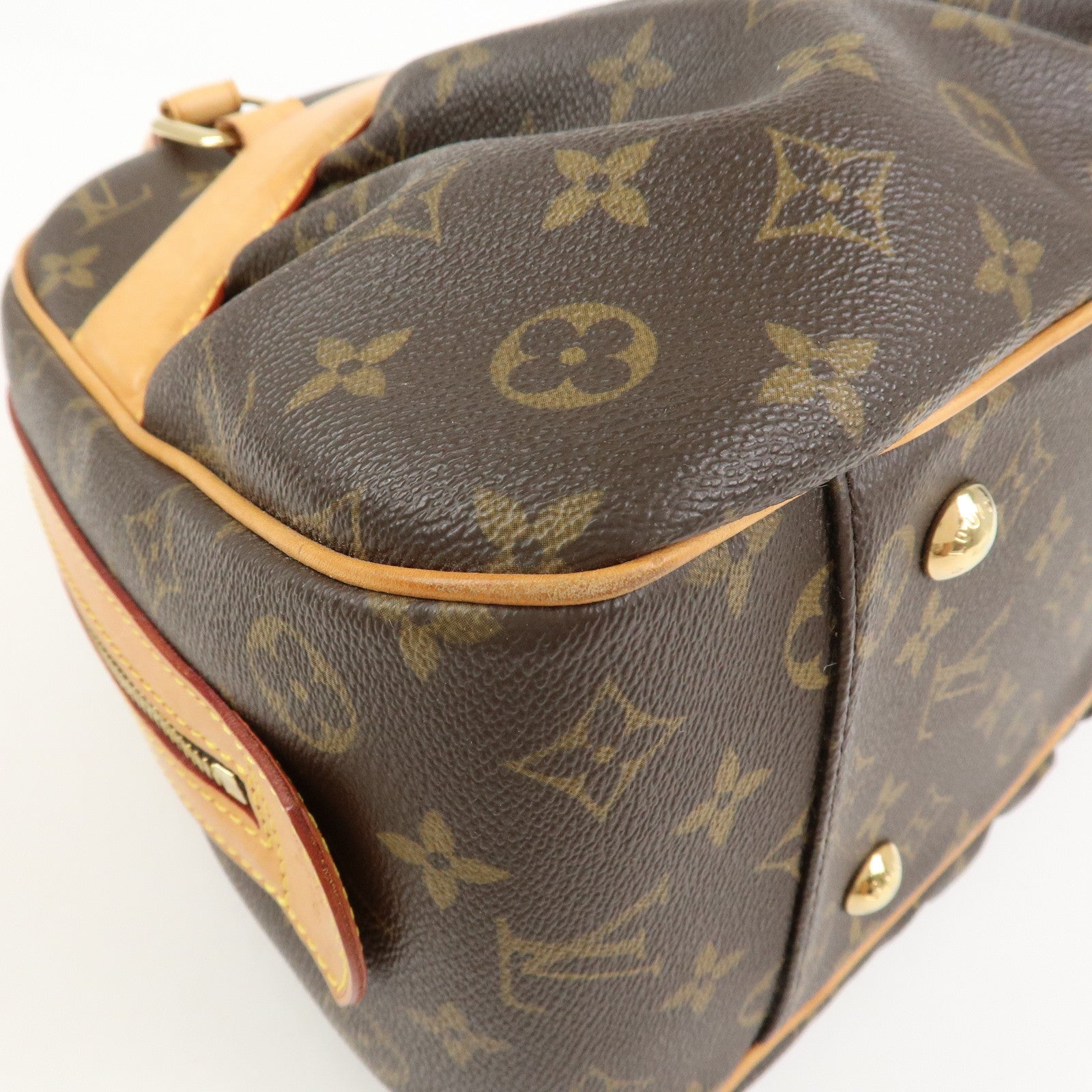 Louis Vuitton Monogram Mitsy Handbag Boston Bag Brown M40058