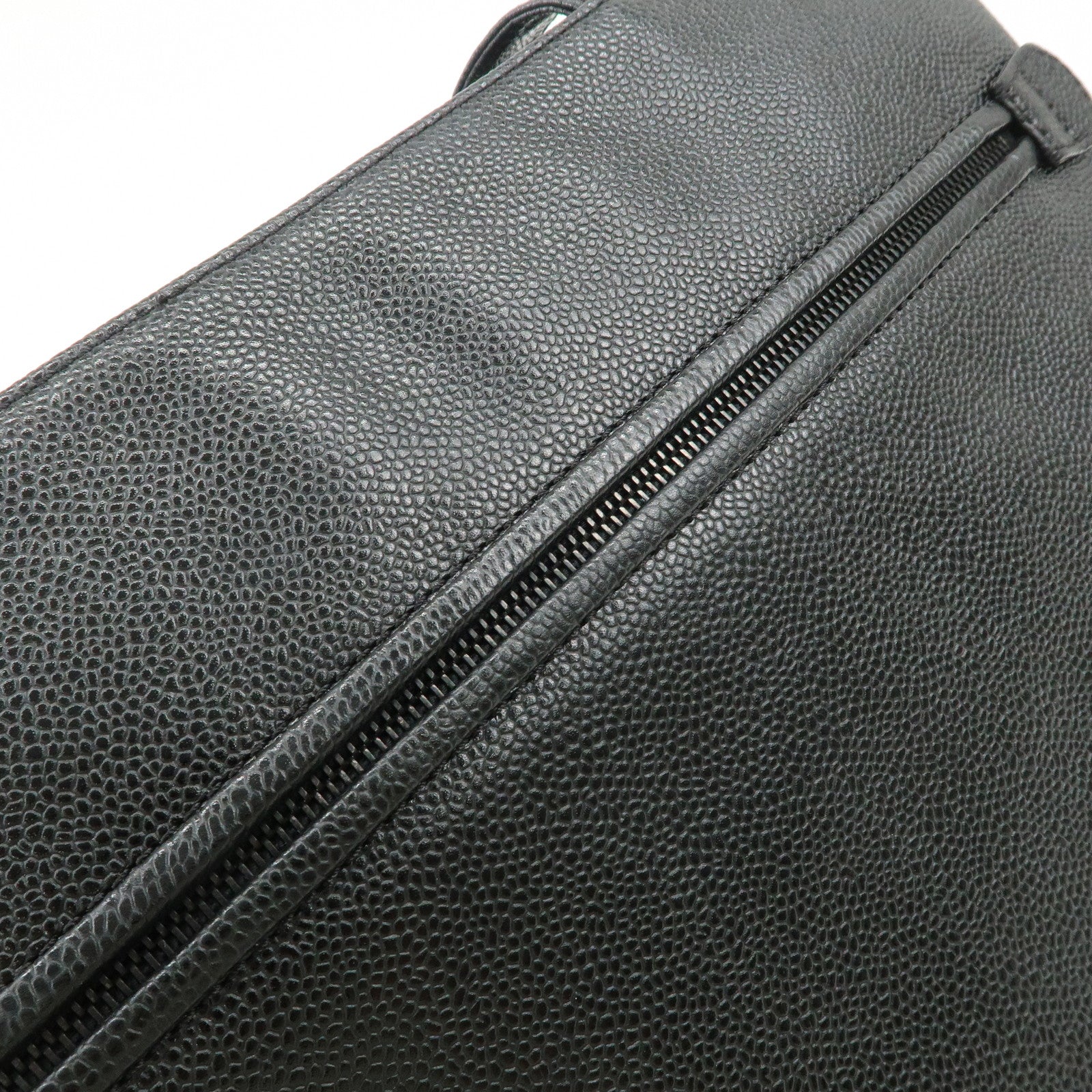 CHANEL COCO Mark Caviar Skin Tote Bag Hand Shoulder Bag Black Used
