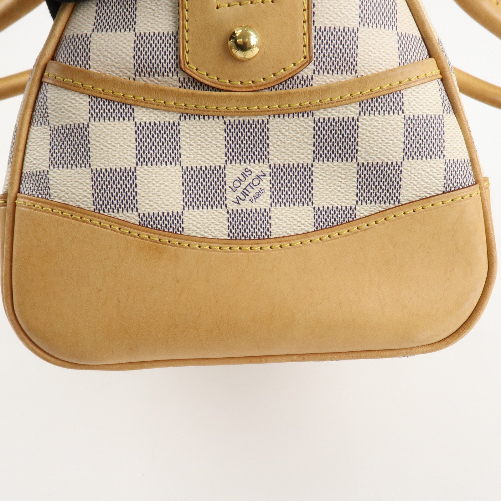 Louis Vuitton Damier Azur Leather Canvas Berkeley Hand Bag N52001 Used