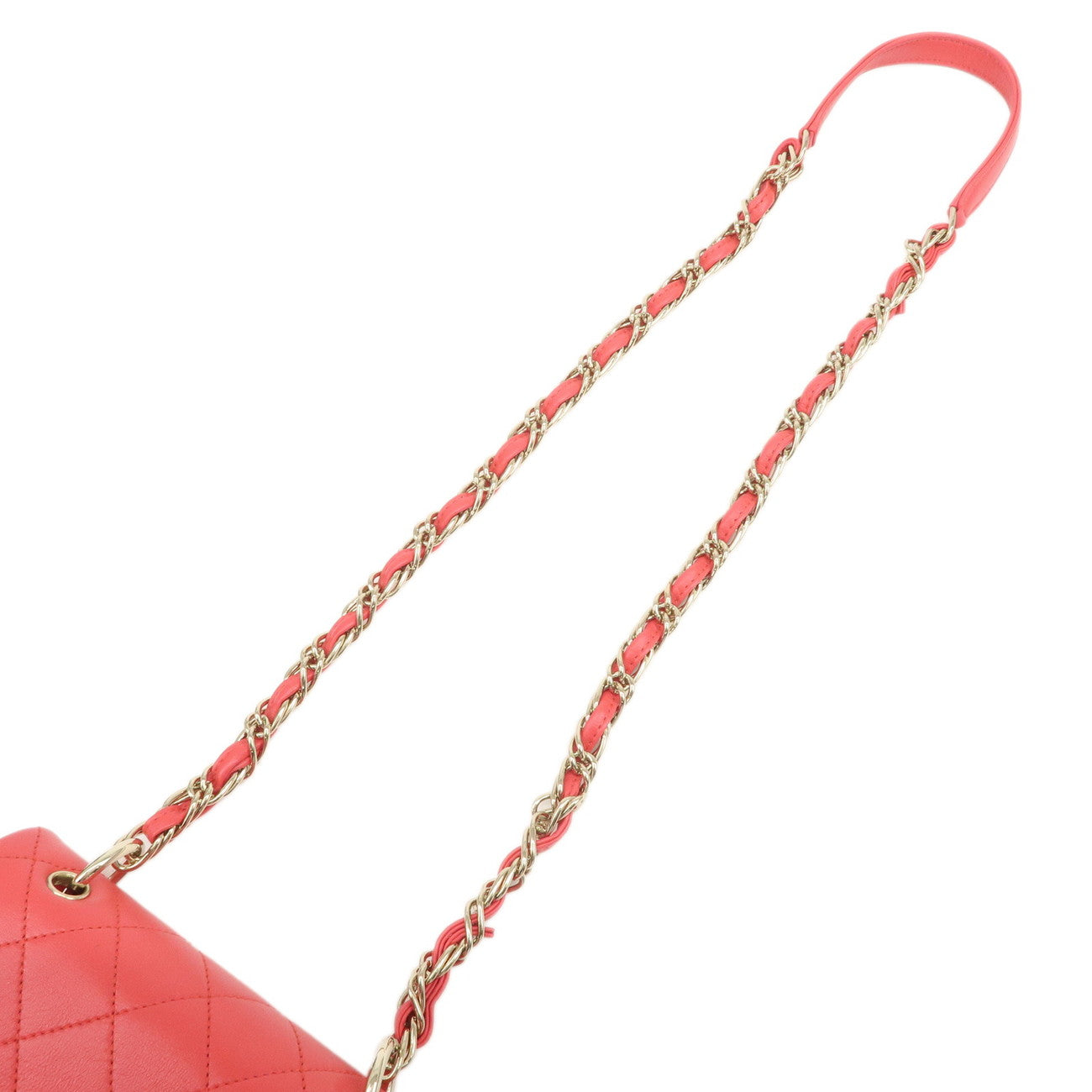 CHANEL Mini Matelasse Lamb Skin Chain Shoulder Crossbody Bag Pink