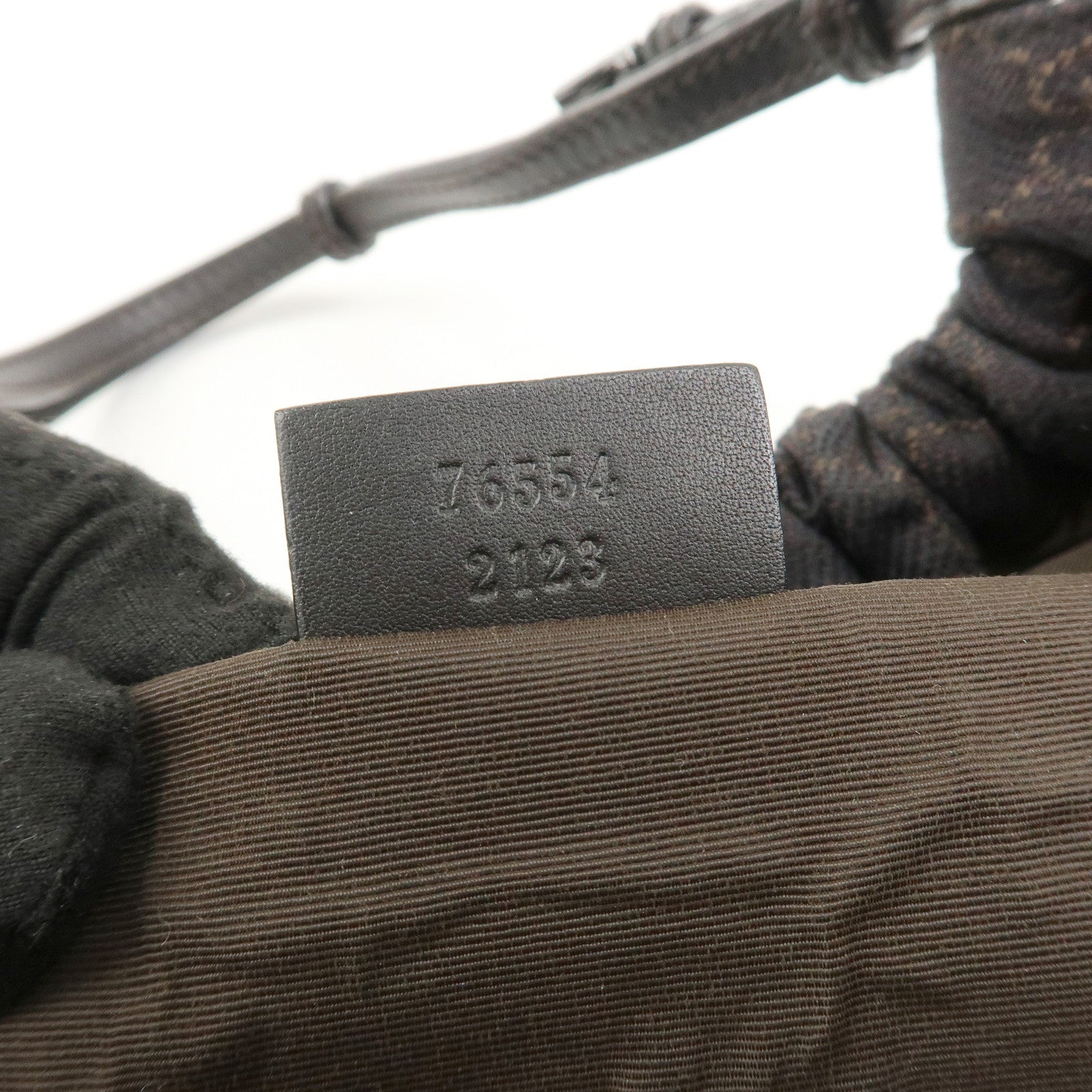 GUCCI GG Monogram Canvas Leather Tote Bag Hand Bag Brown 76554