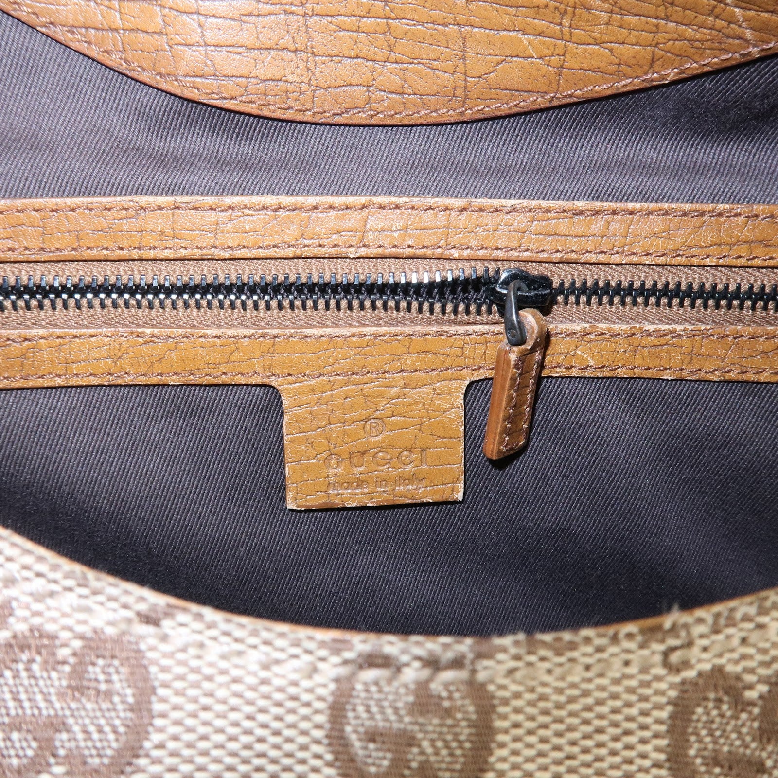 GUCCI GG Canvas Wood Handle Shoulder Bag Hand Bag Beige 106494 Used