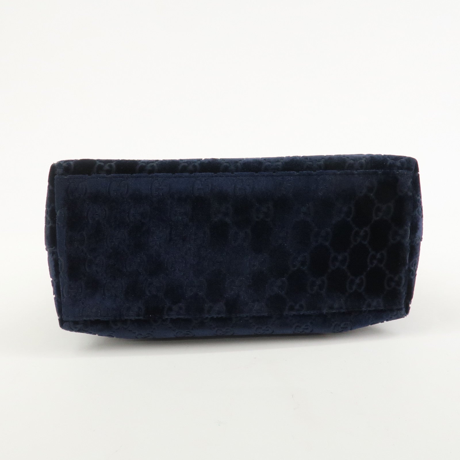 GUCCI Velvet GG Monogram Shoulder Bag Hand Bag Navy 001・2123