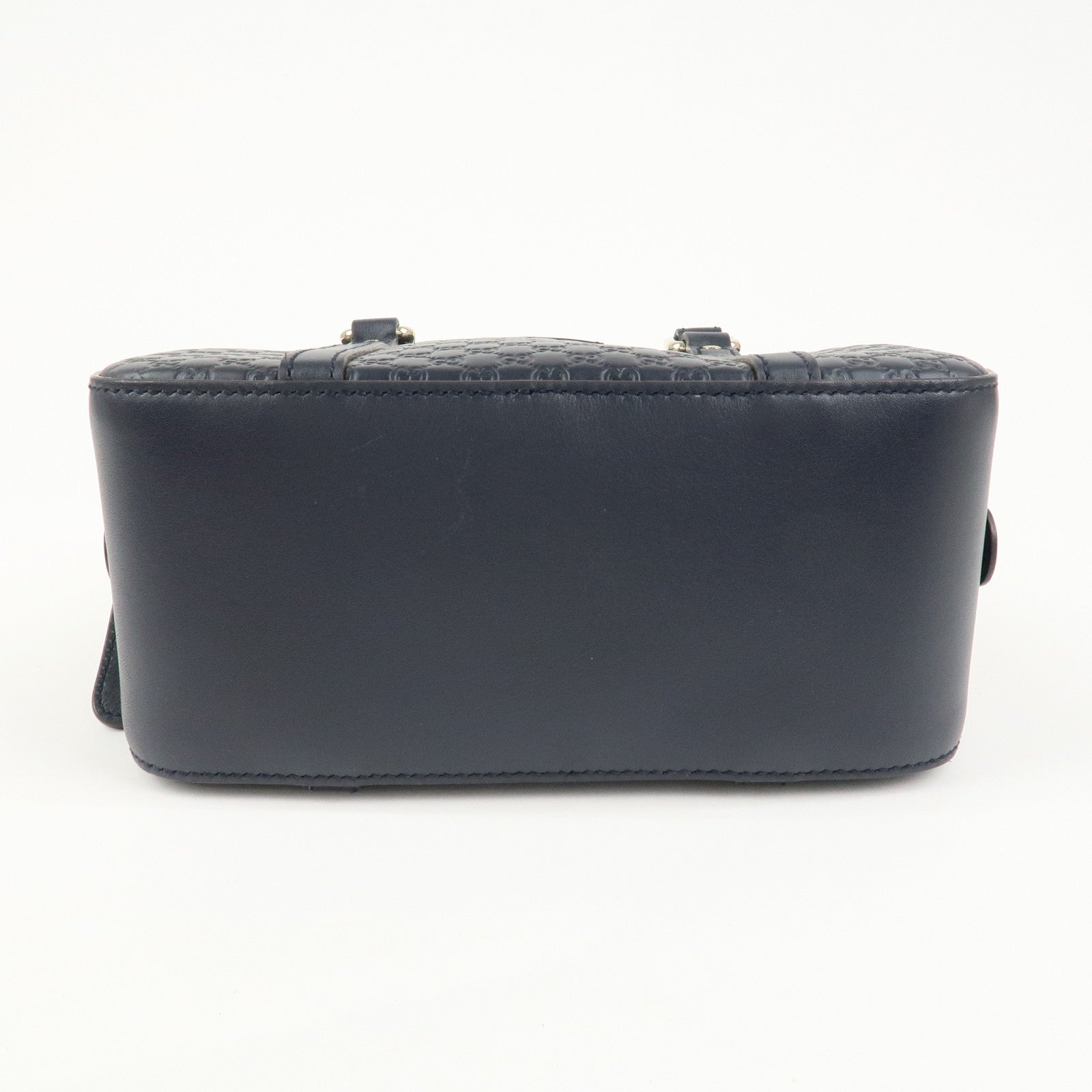 GUCCI Micro Guccissima Leather 2 Way Bag Hand Bag Dark Navy 510289