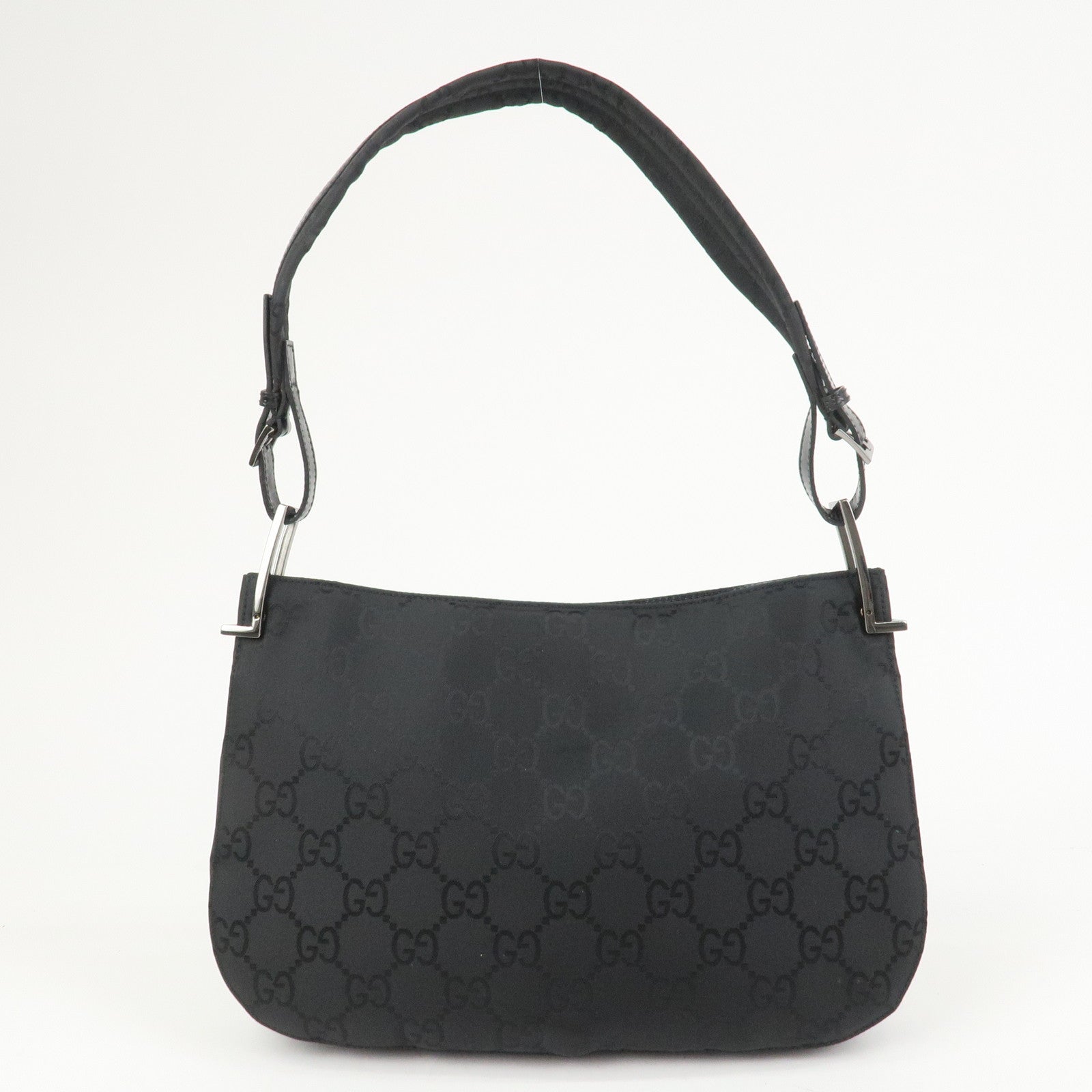 GUCCI GG Monogram Nylon Leather Shoulder Bag Black 001・3193