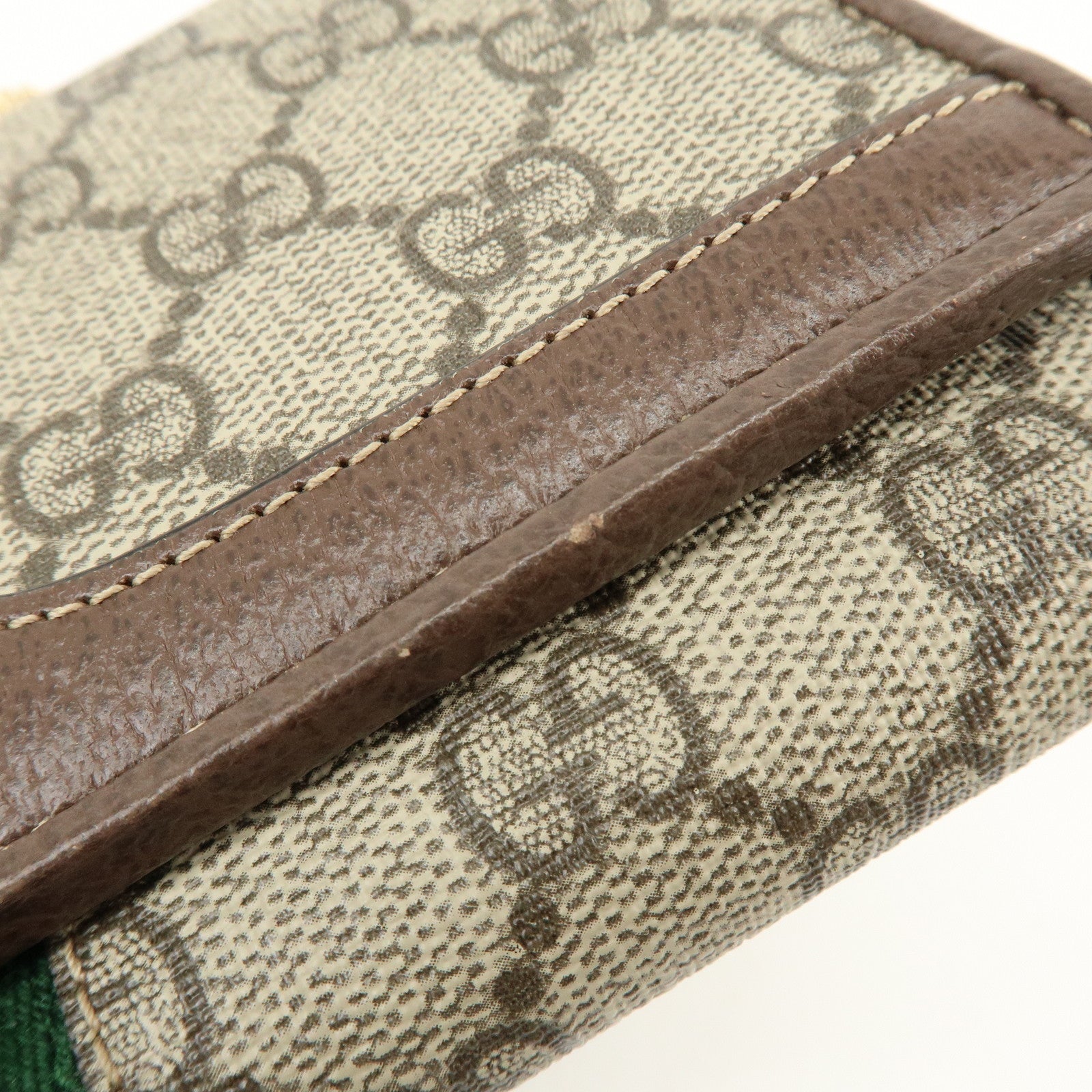 GUCCI Sherry Ophidia GG Supreme Leather Chain Wallet Beige 546592