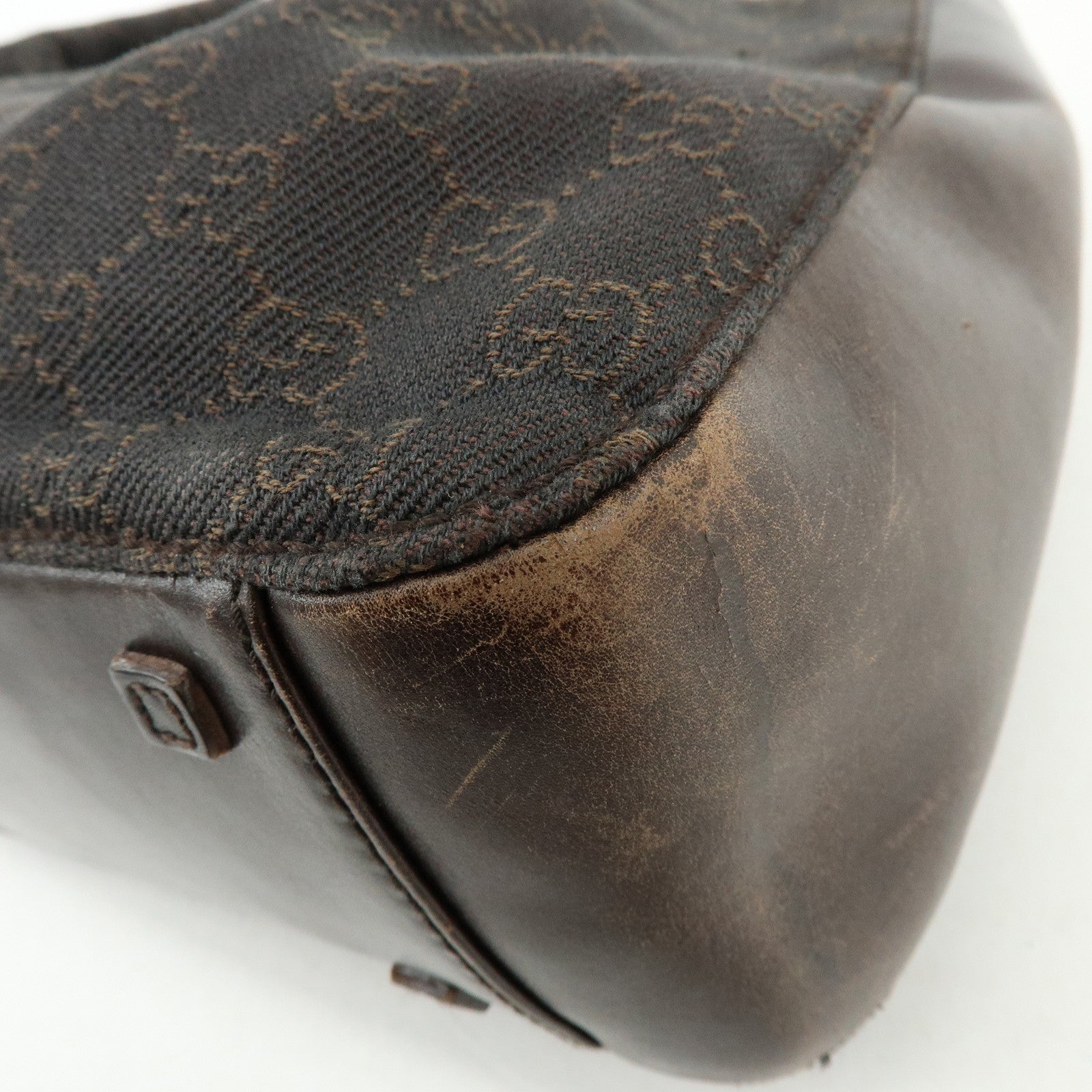 GUCCI GG Monogram Canvas Leather Shoulder Hand Bag Brown 101919