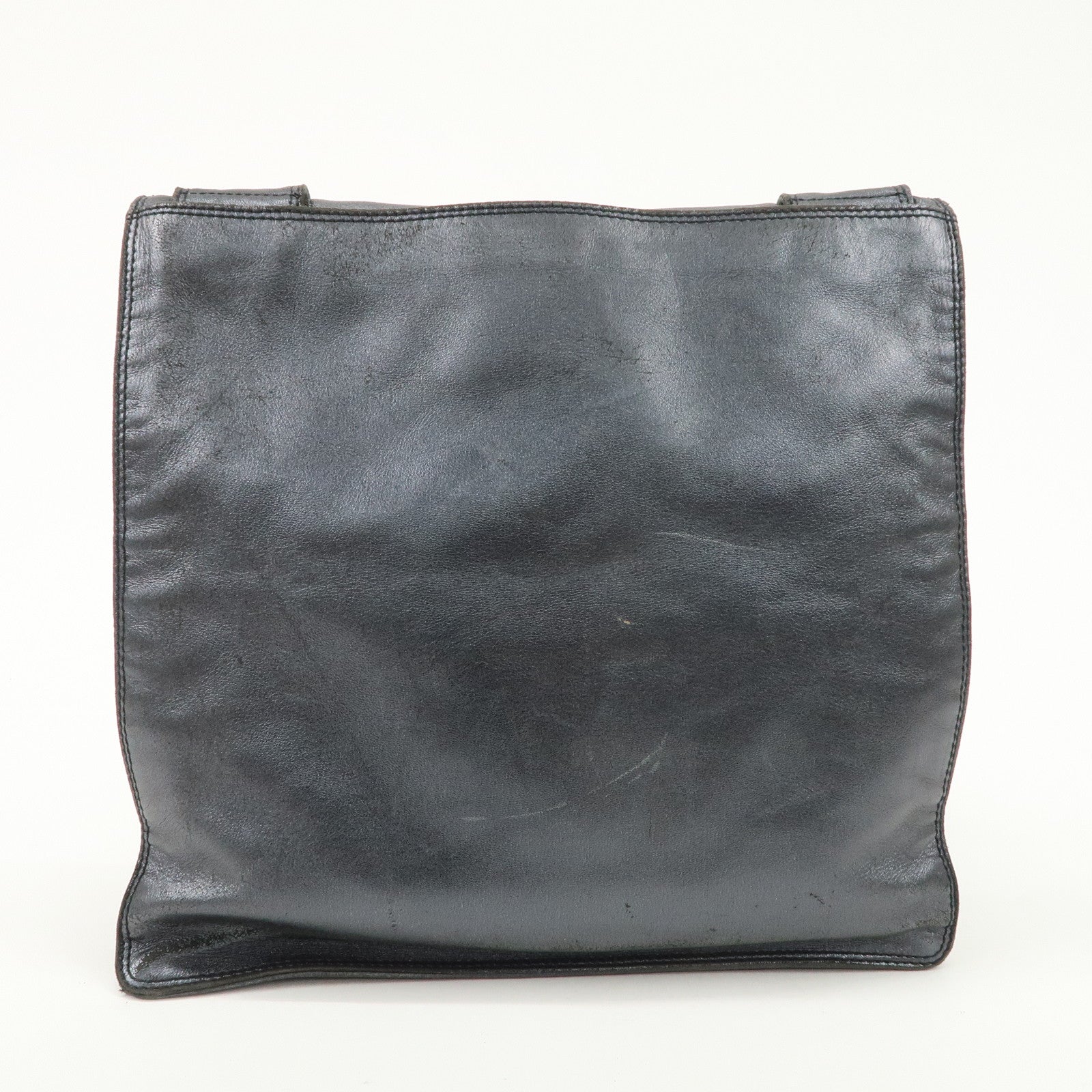 CHANEL Leather Shoulder Bag Crossbody Bag Metallic Blue
