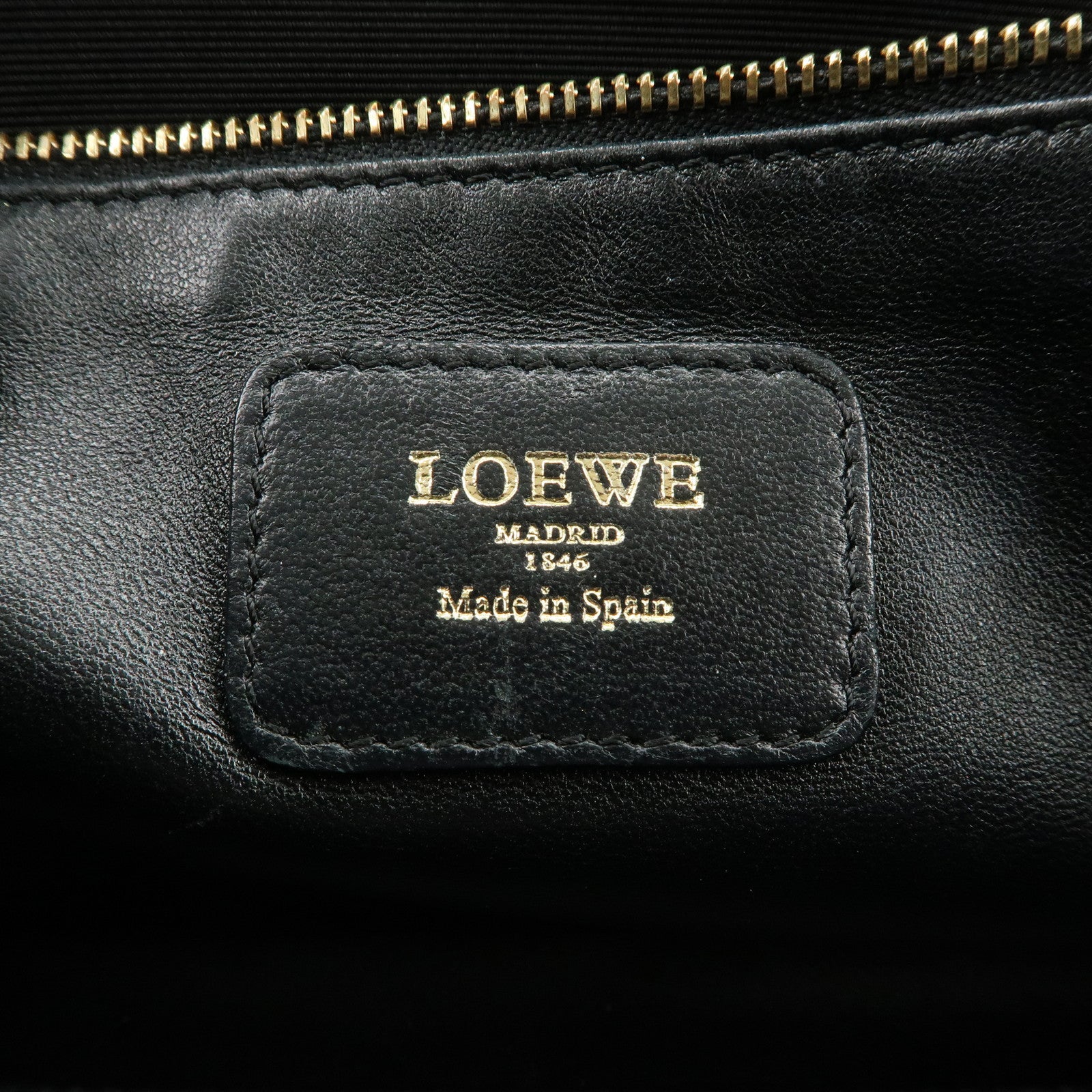 LOEWE Anagram Leather Amazona 28 Hand Bag Champagne gold Used