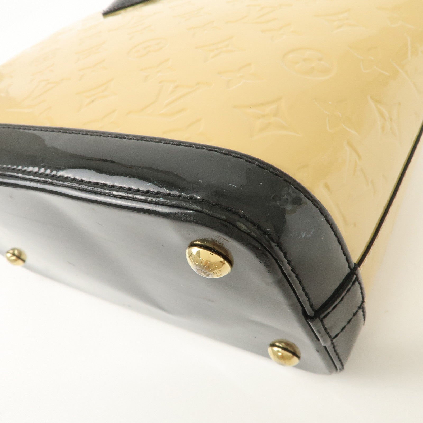 Louis Vuitton Monogram Verni Lockit PM Hand Bag Dune M90251 Used