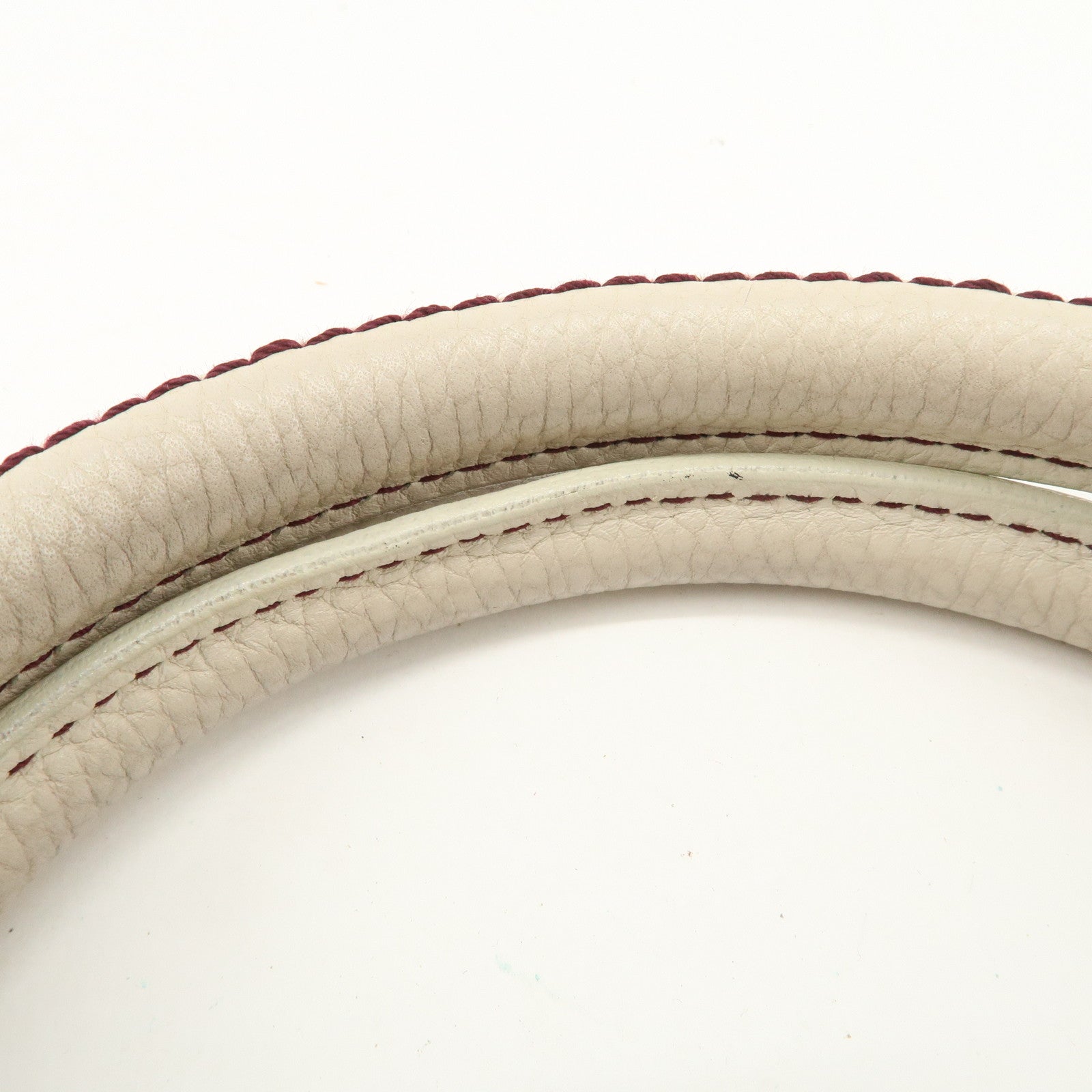 CHANEL Logo Calf Leather Fringe Tassel Shoulder Bag Hand Bag White A23055 Used