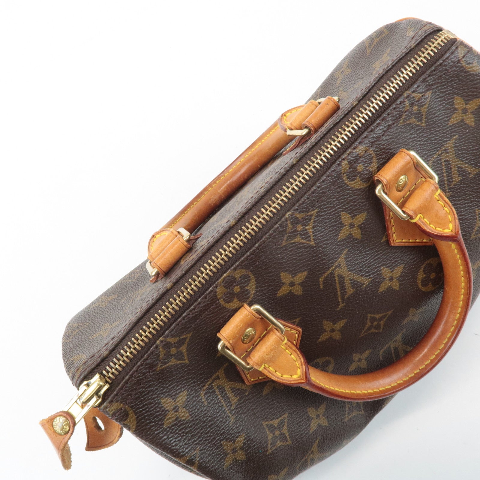 Louis Vuitton Monogram Speedy 25 Hand Bag Boston Bag Brown M41528 Used