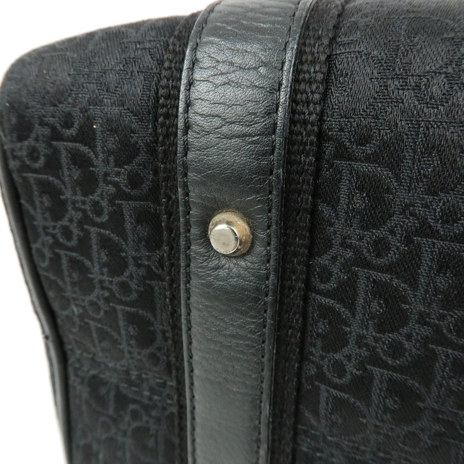 Christian Dior Street Chic Trotter Canvas Leather Boston Bag