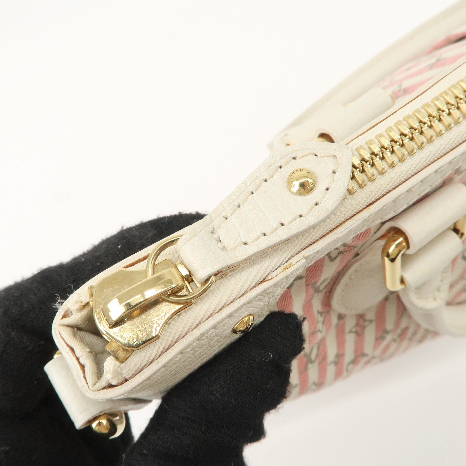 Louis Vuitton Monogram Mini Lin Marina PM 2Way Bag Pink M95495 Used