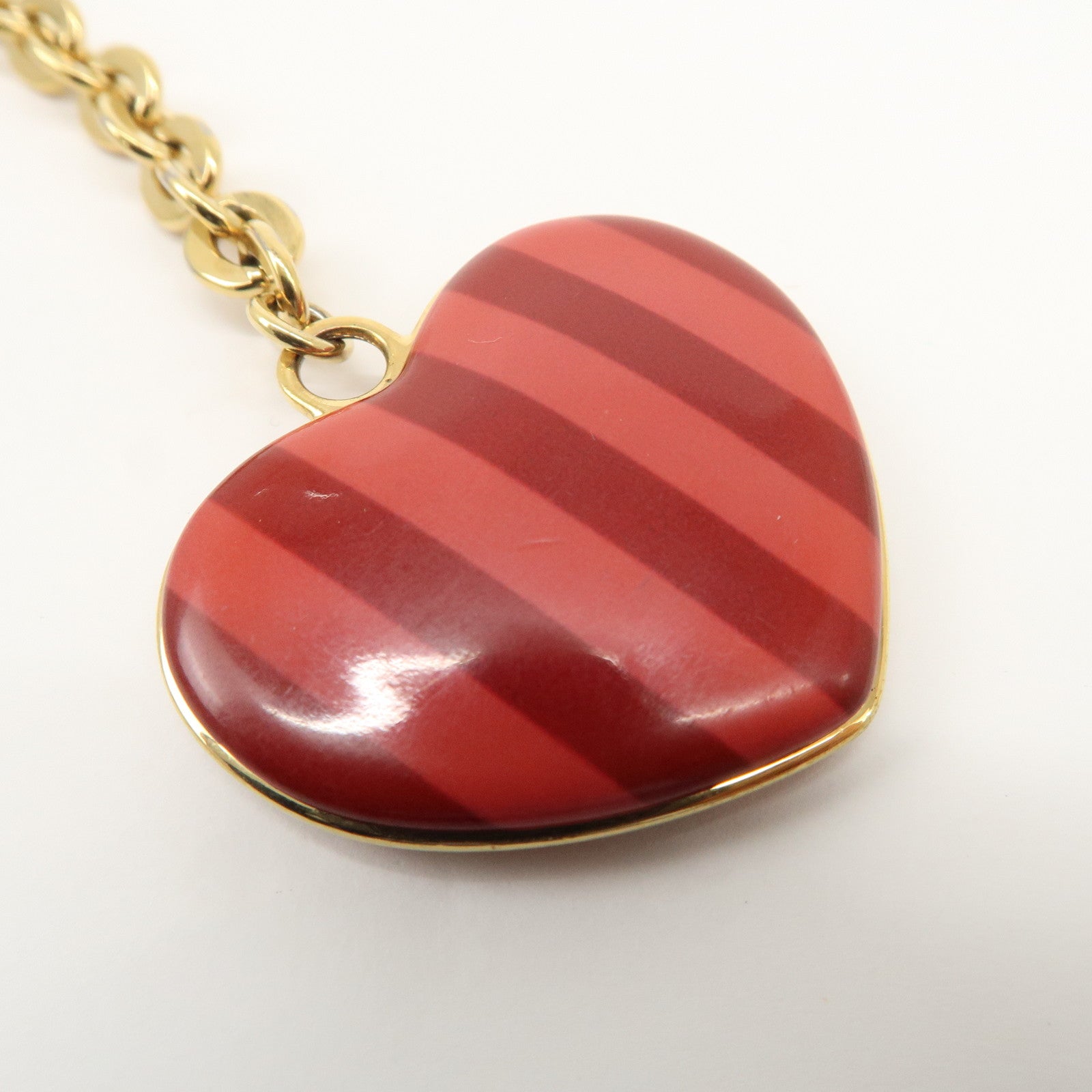Louis Vuitton Porte Cles Coeur Rayures Bag Charm Red M66476 Used