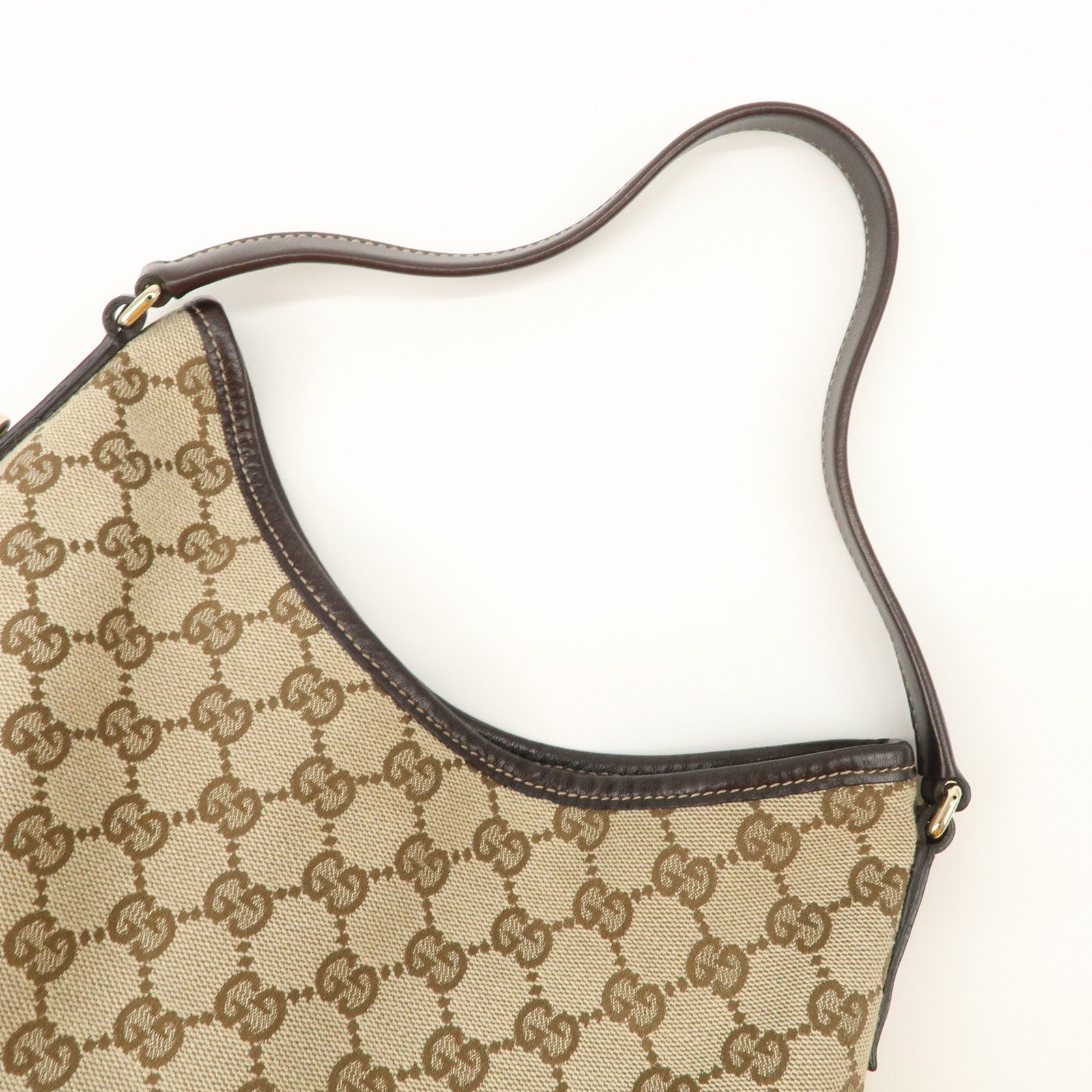 GUCCI New Britt GG Canvas Leather Shoulder Bag Beige Brown 169947