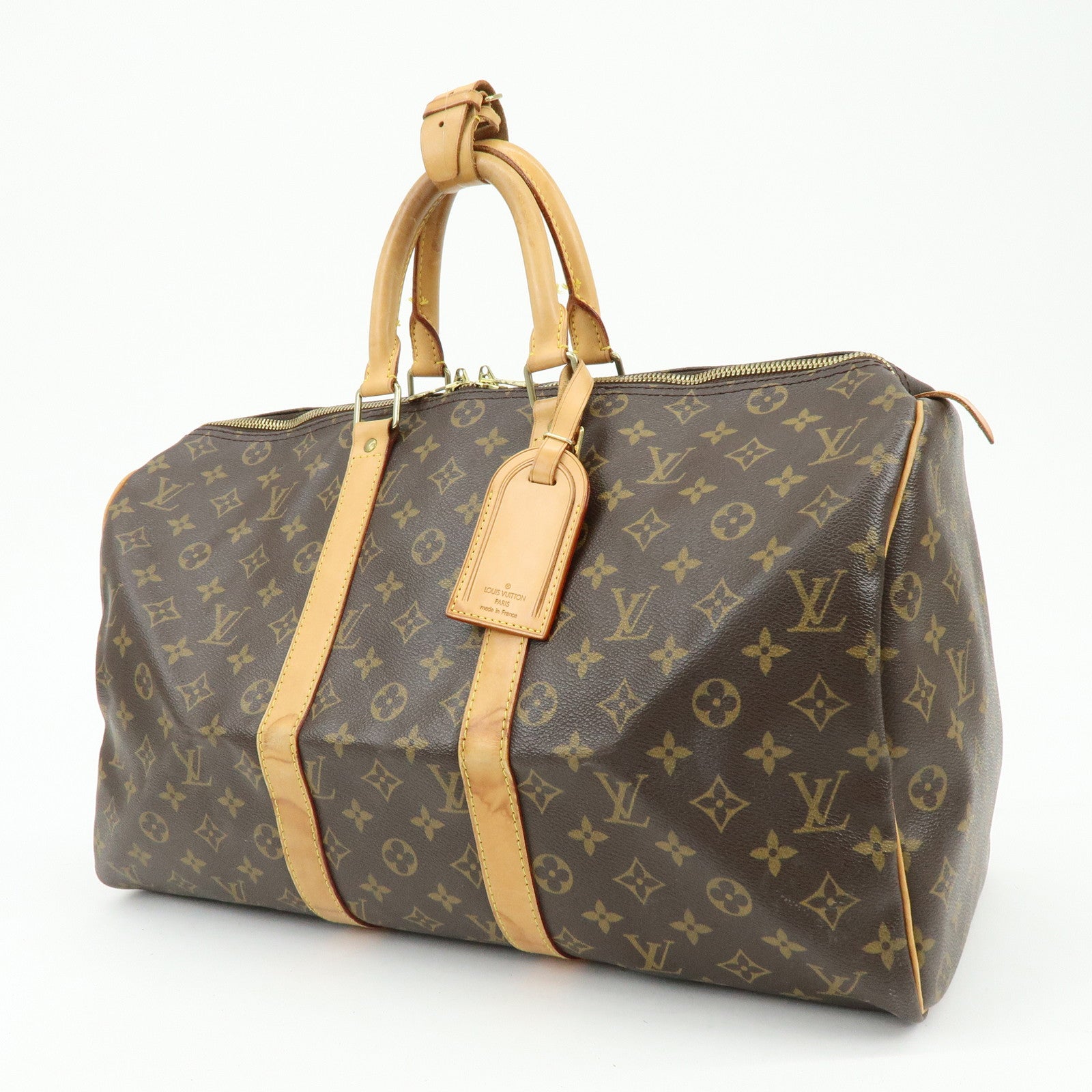 Louis Vuitton Monogram Keep All 45 Boston Bag Brown M41428
