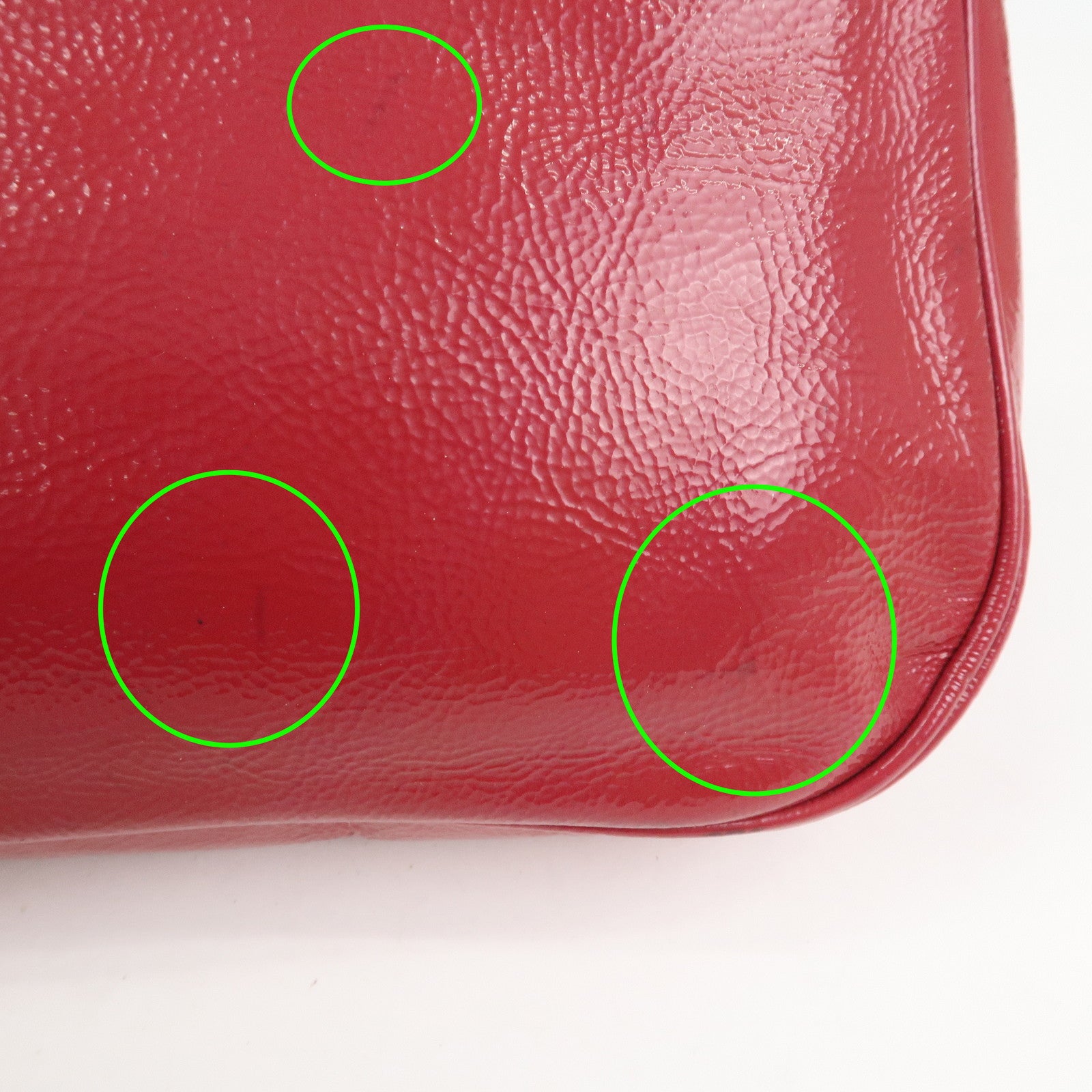 GUCCI SOHO Patent Leather Chain Shoulder Bag Red 336752