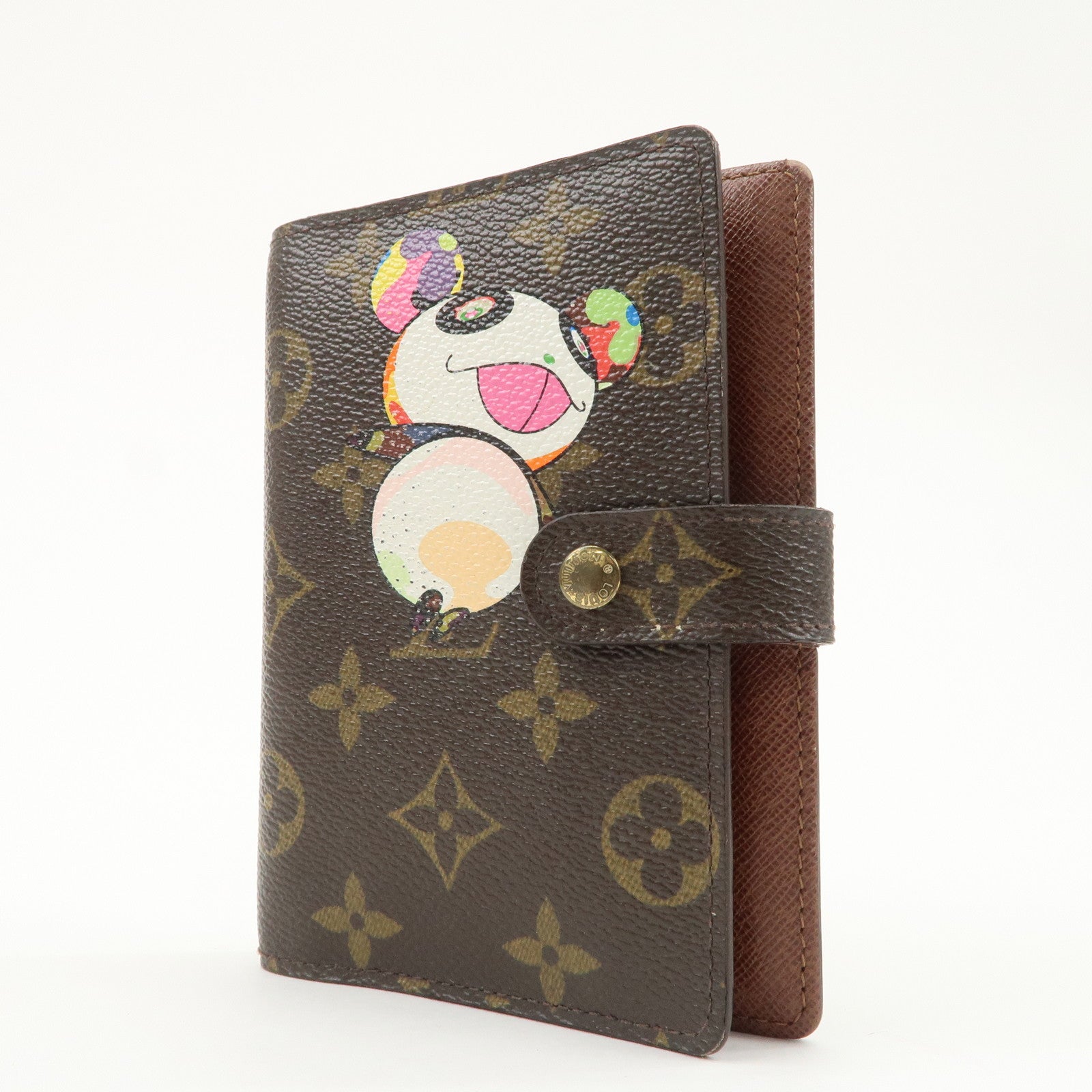 Louis Vuitton Monogram Panda Agenda PM Planner Cover Brown R20011 Used