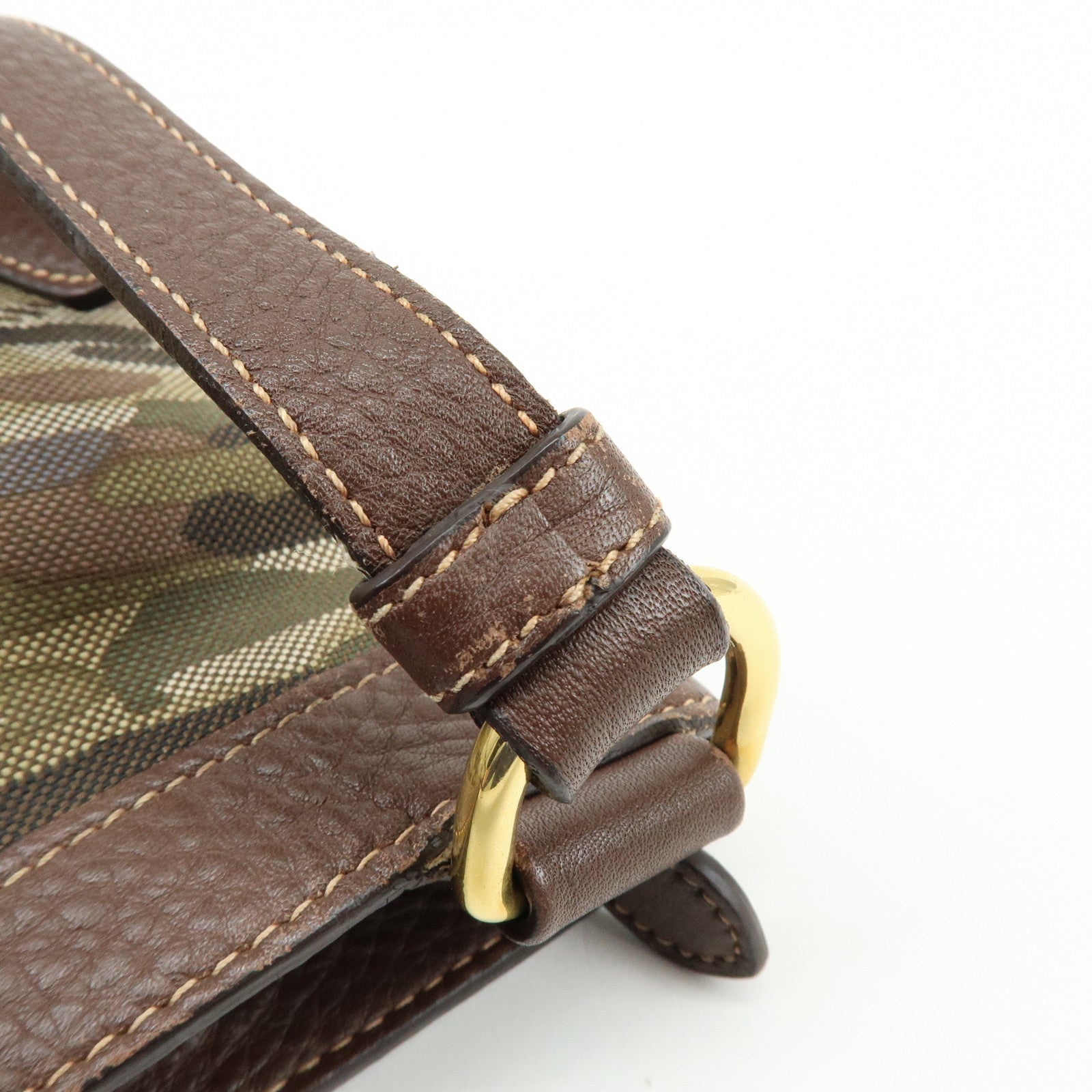 PRADA Logo Jacquard Leather Shoulder Bag Crossbody Bag Camouflage