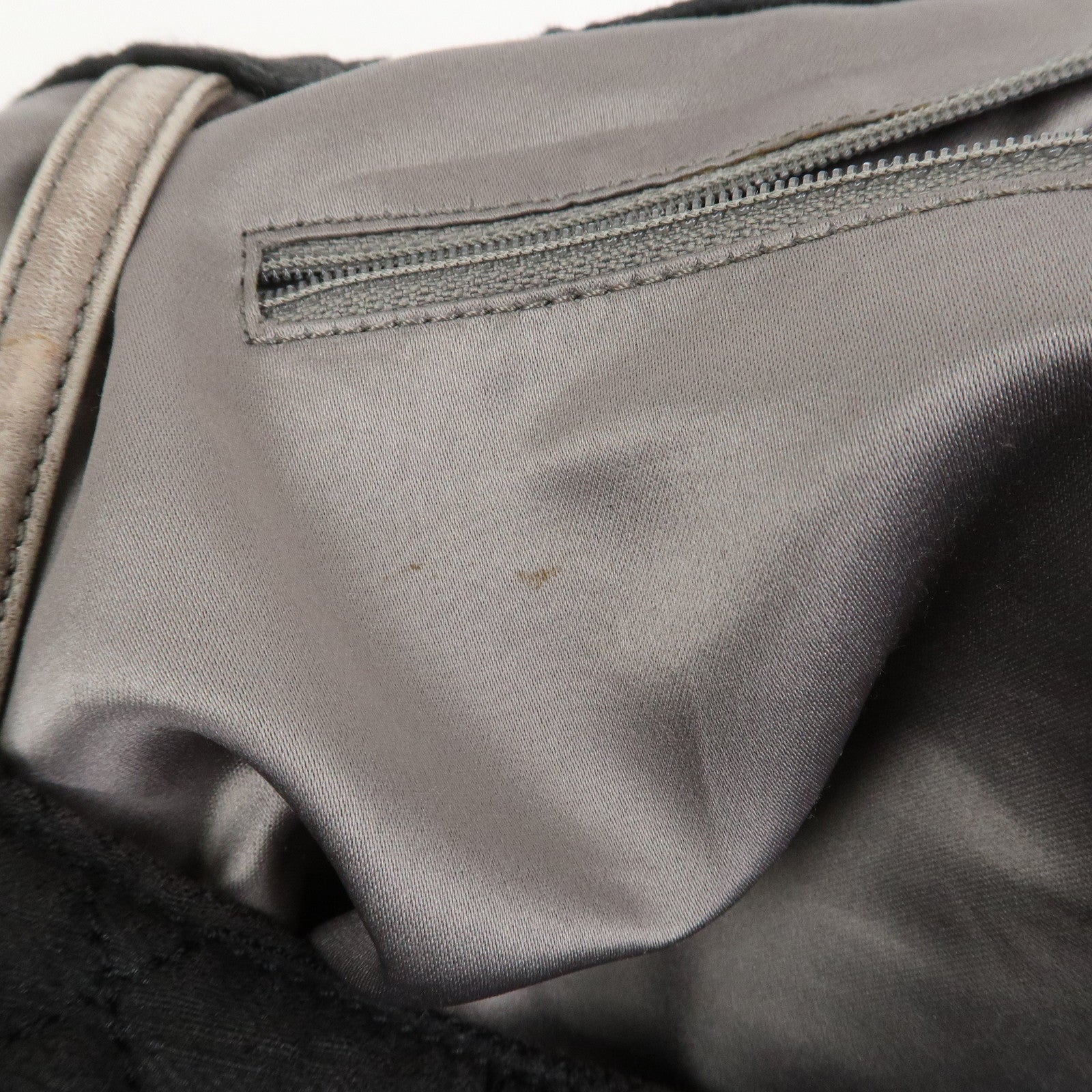 CHANEL Matelasse Canvas Large Shoulder Bag Black Silver