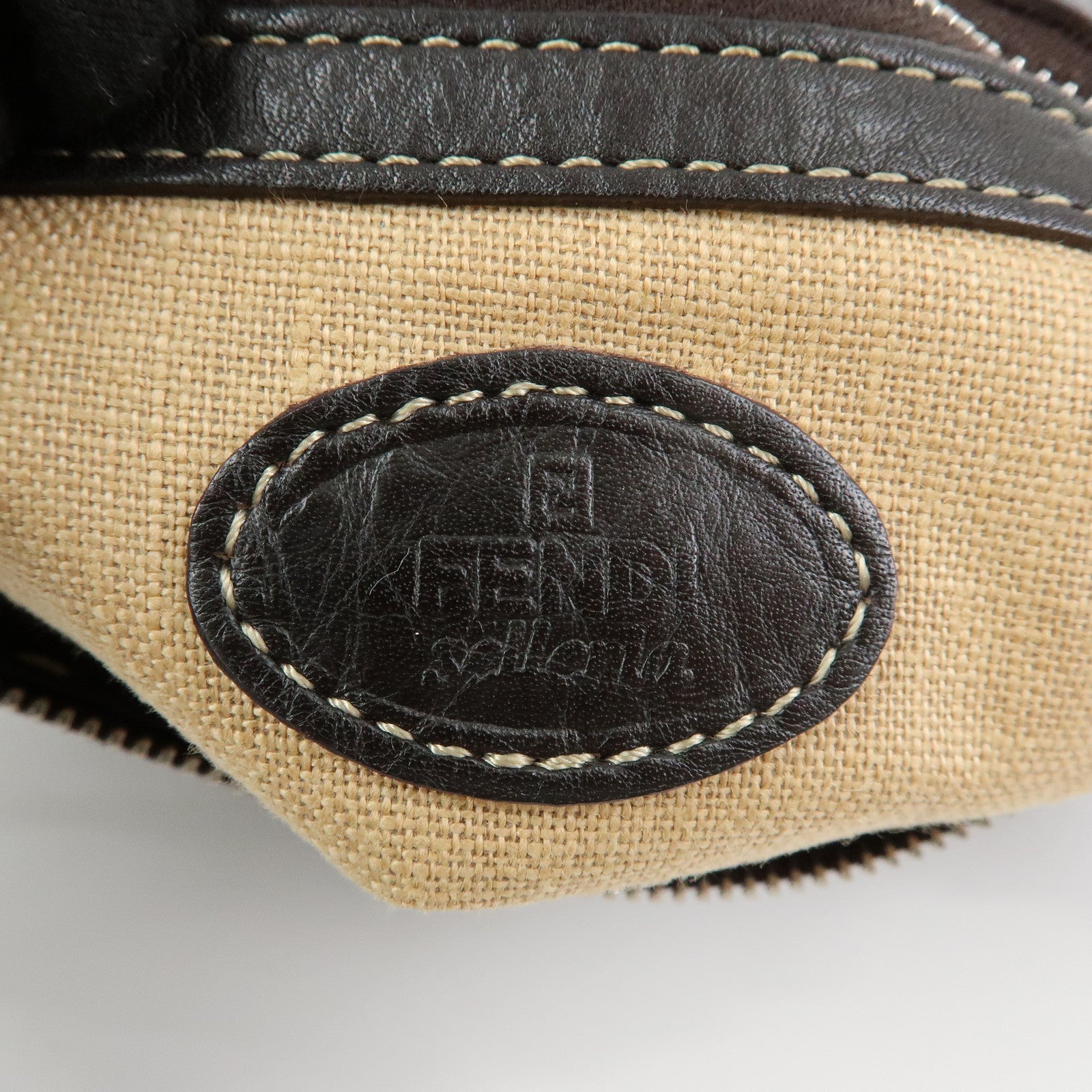 FENDI Selleria Leather Shoulder Bag Crossbody Bag Brown 8BT092