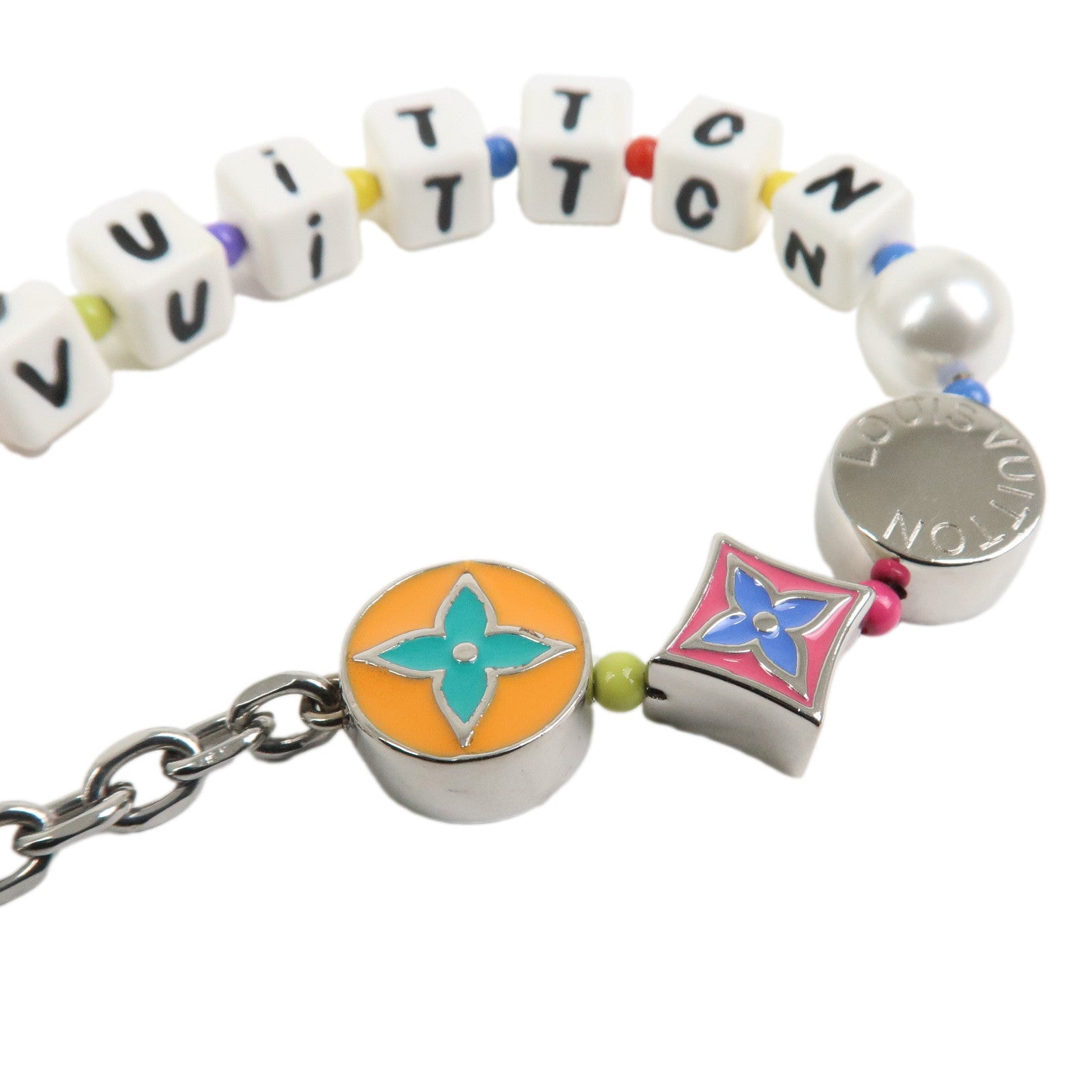 Louis Vuitton Monogram LV Fun Phone Strap Bag Charm Silver M01820