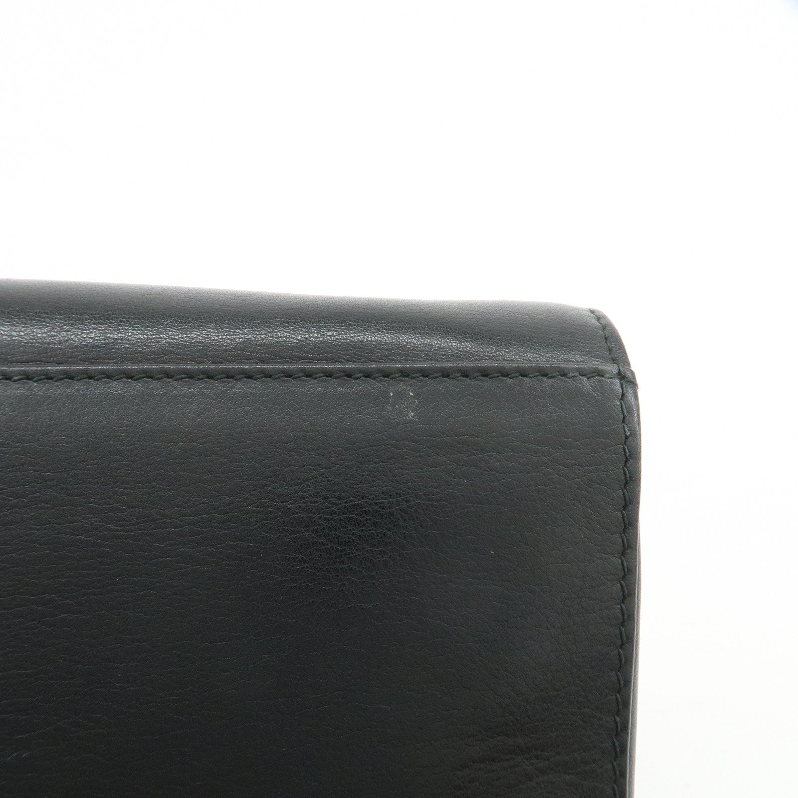 CELINE Logo Leather 2Way Bag Shoulder Bag Clutch Bag Black