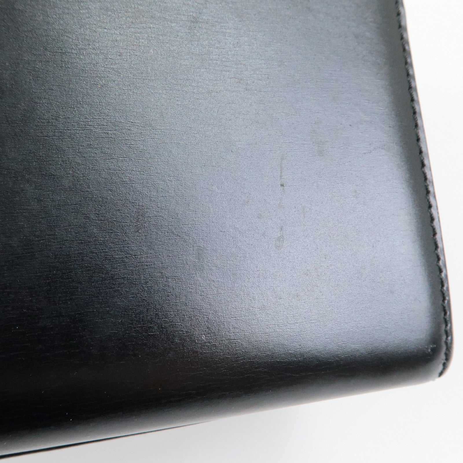 CELINE Leather Top Handle 2Way Hand Bag Shoulder Bag Black