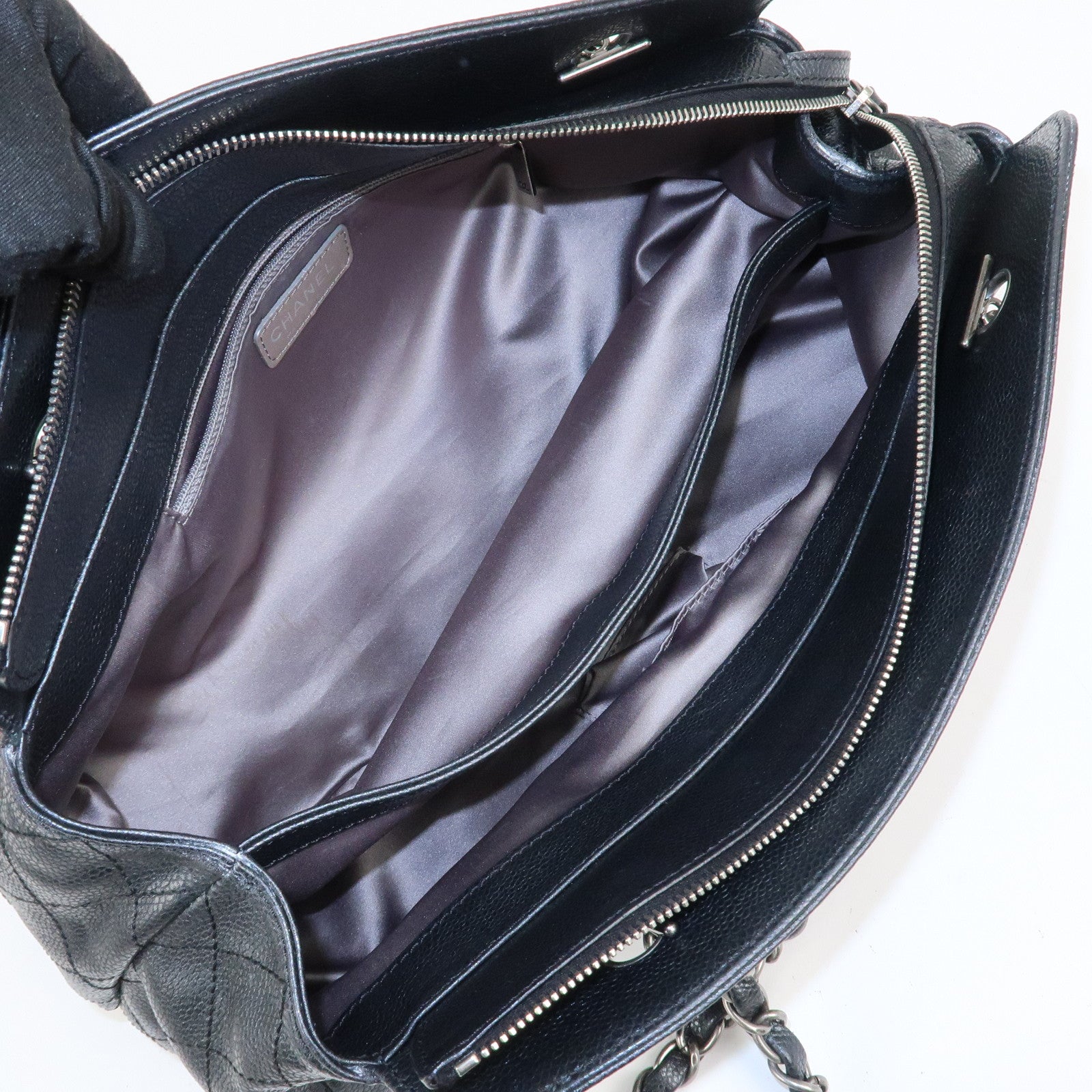 CHANEL COCO Mark Caviarskin Chain Shoulder Bag Black