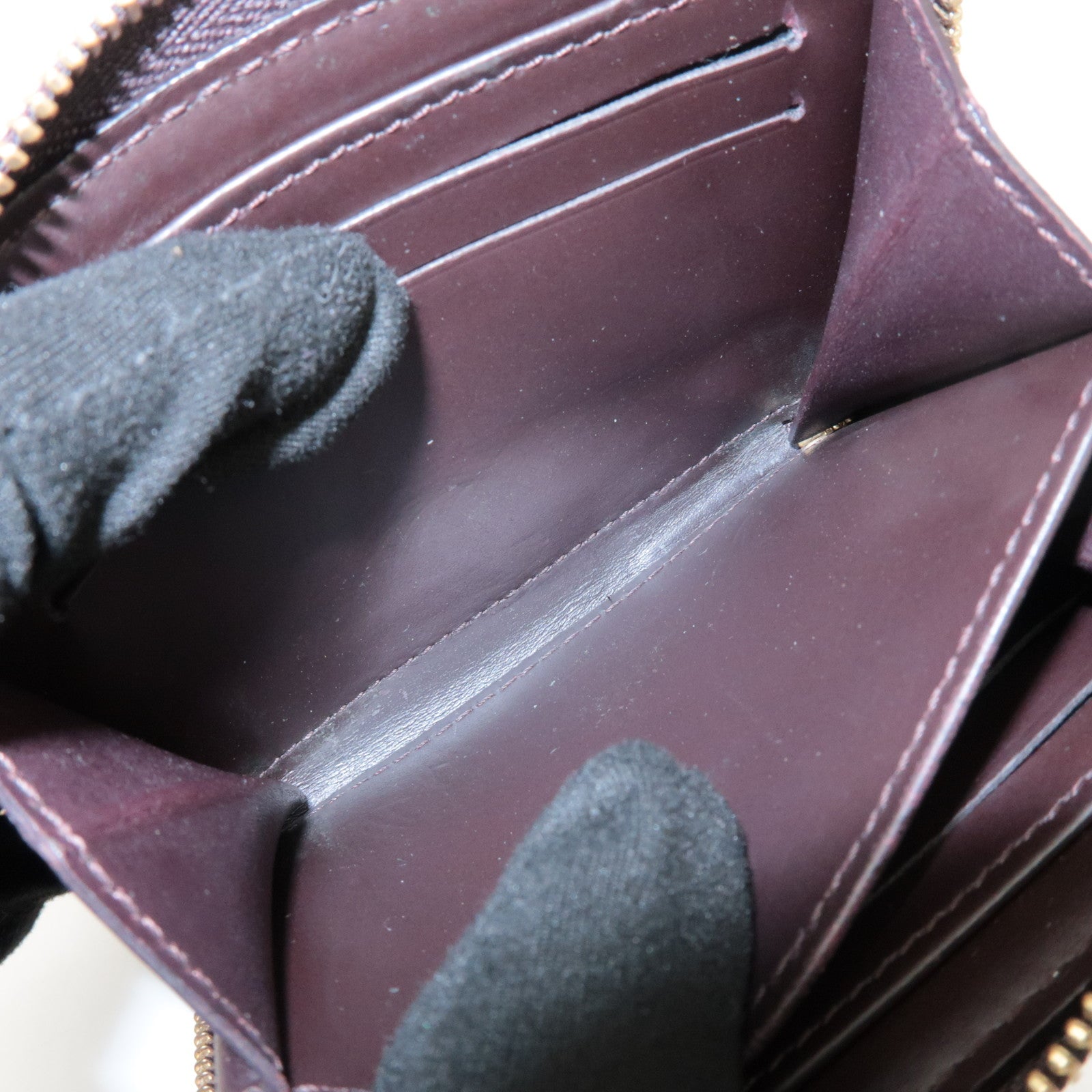 Louis Vuitton Monogram Vernis Zippy Coin Purse Amarante M93607 Used