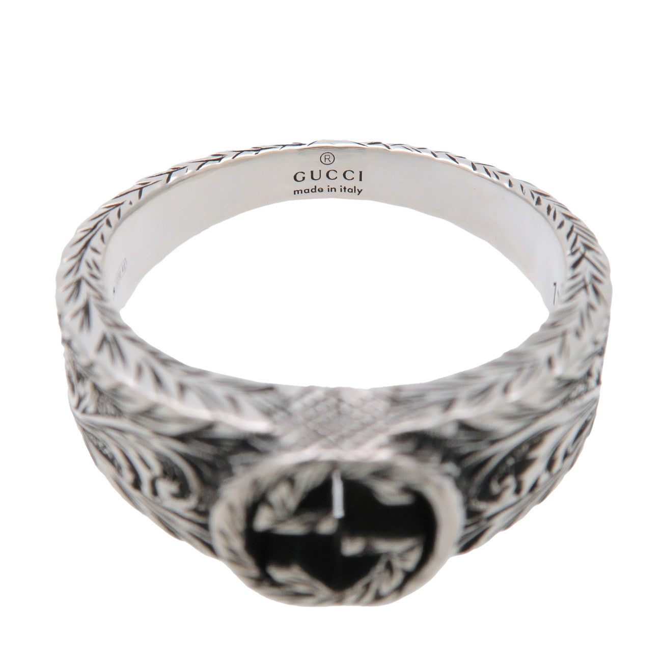 GUCCI Interlocking G Arabesque Ring SV925 Silver #17 US8 EU57
