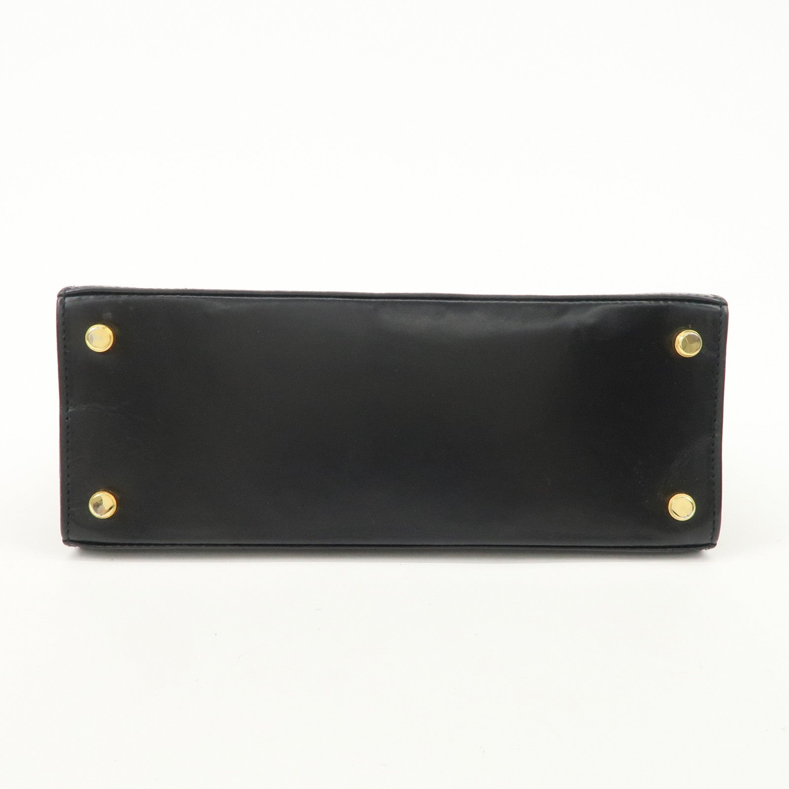 Ferragamo Gancini Leather 2Way Bag Hand Bag Shoulder Bag Black