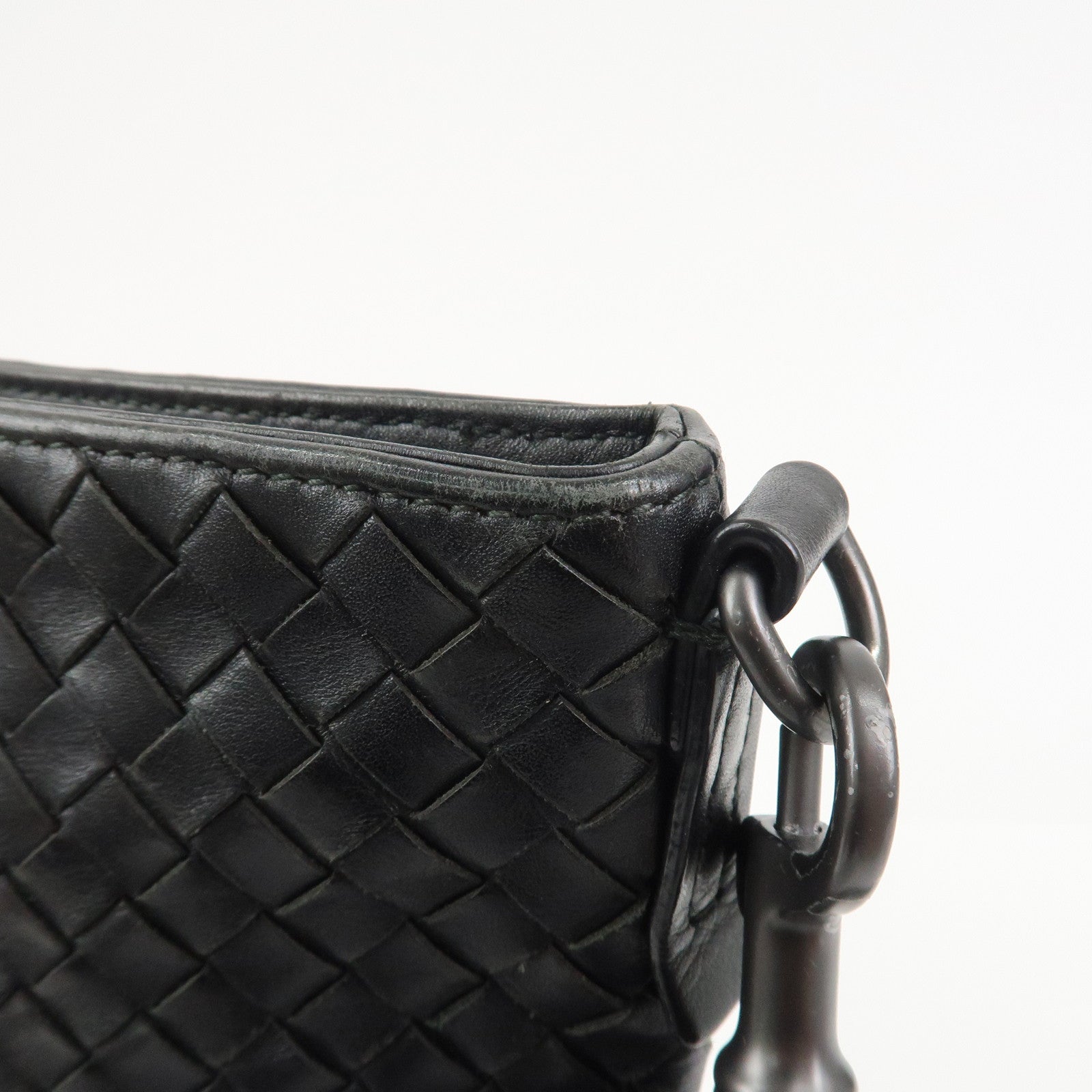 BOTTEGA VENETA Intrecciato Shoulder Bag Crossbody Bag Black 276356