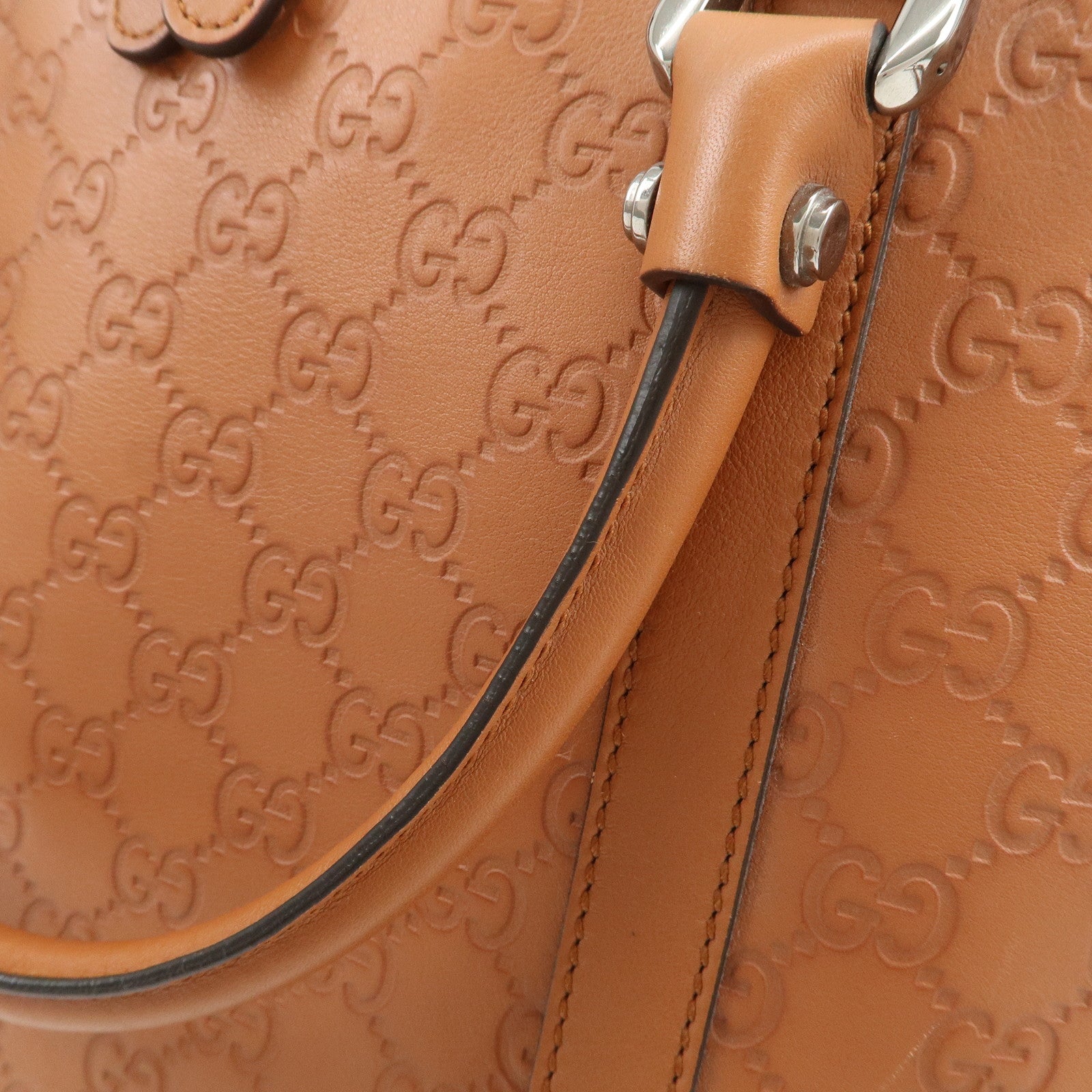 GUCCI Guccissima Interlocking G 2Way Bag Hand Bag Brown 341503