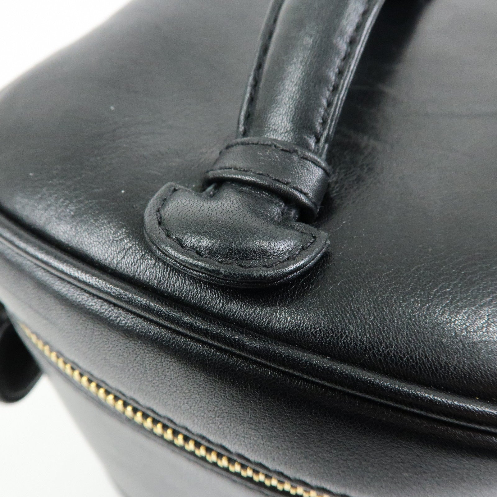 CHANEL COCO Mark Bicolore Lamb Skin Vanity Bag Hand Bag A01619