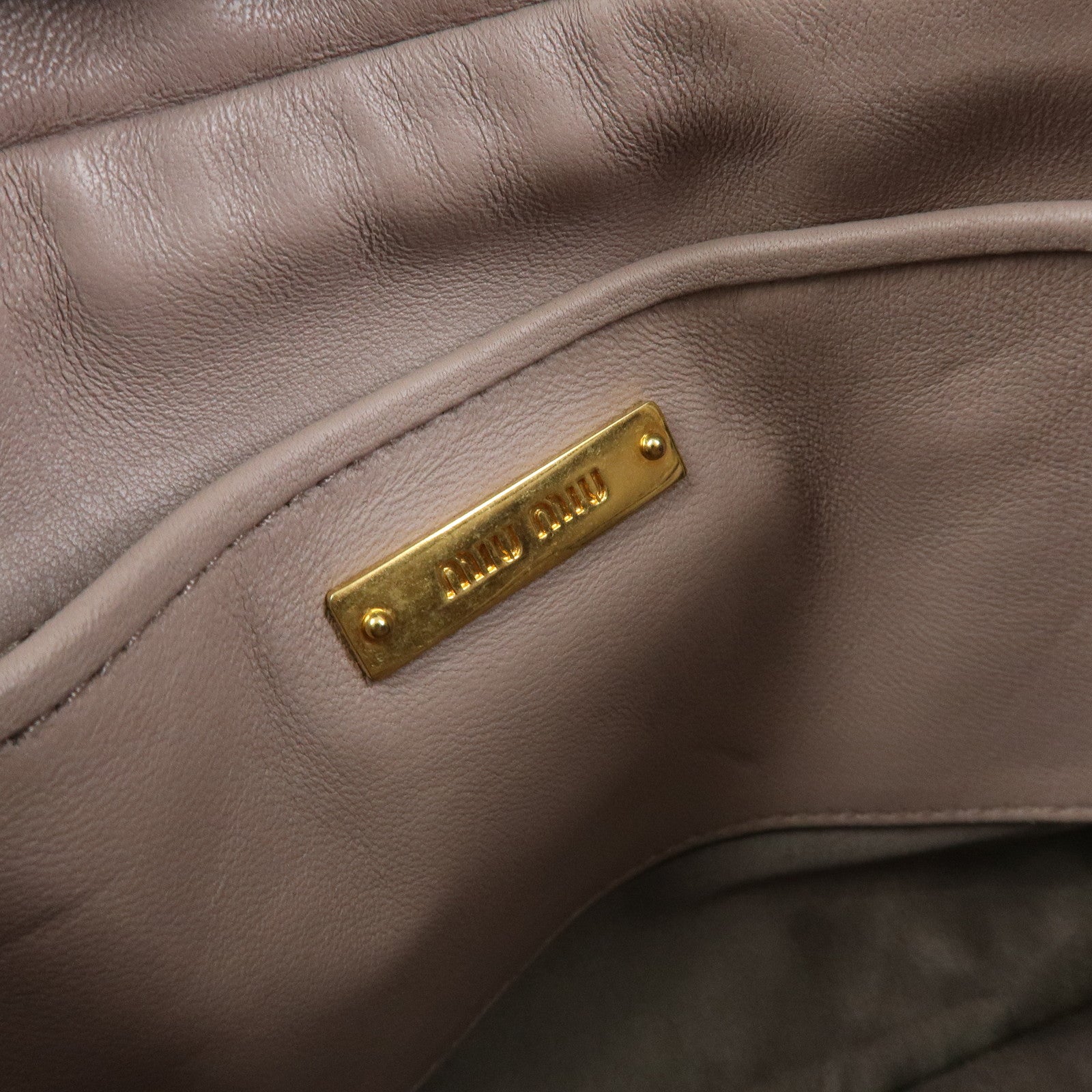 MIU MIU Matelasse Nappa Leather 2Way Bag Hand Shoulder Bag 5N1572
