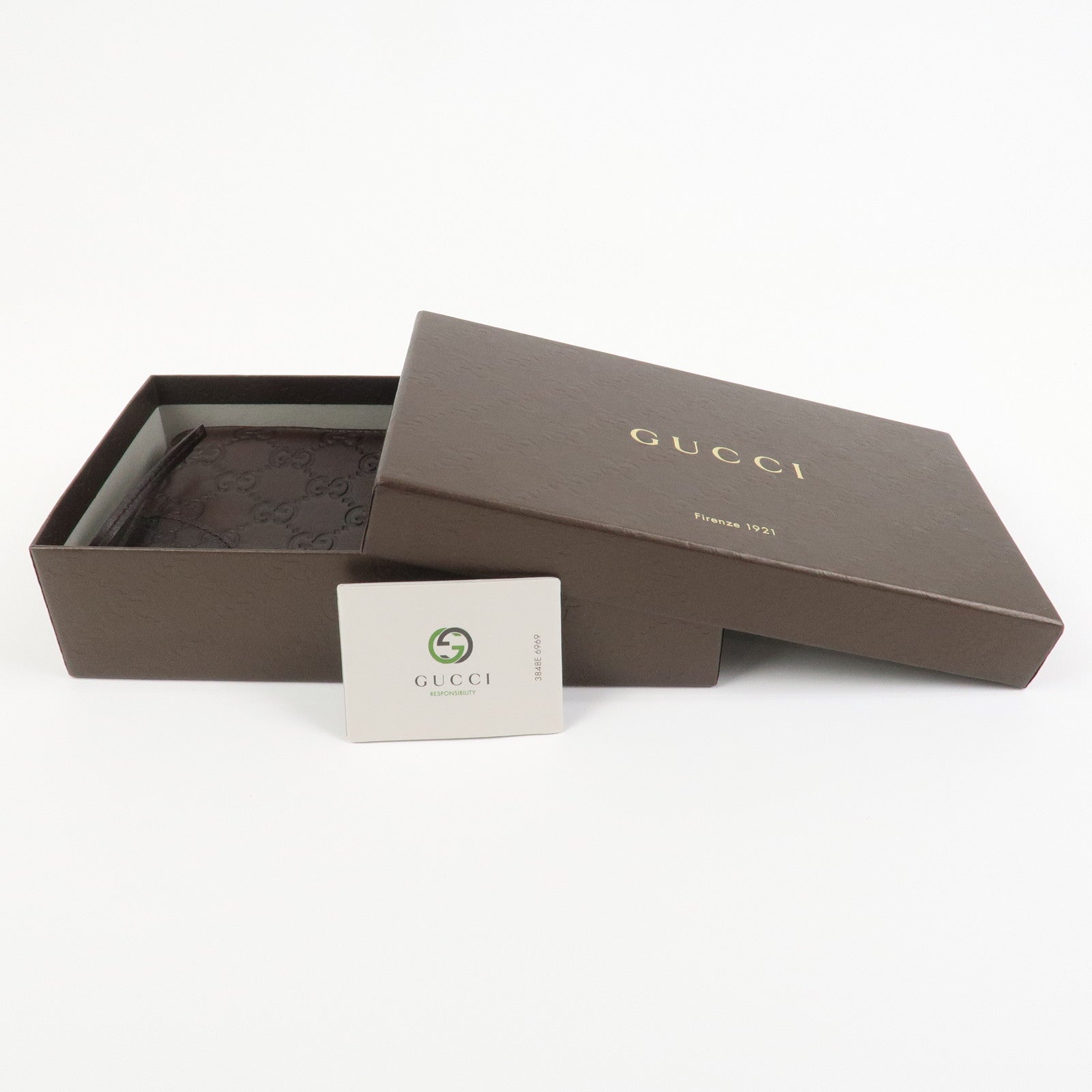 GUCCI Guccissima Interlocking G Round Zippy Wallet Brown 323397